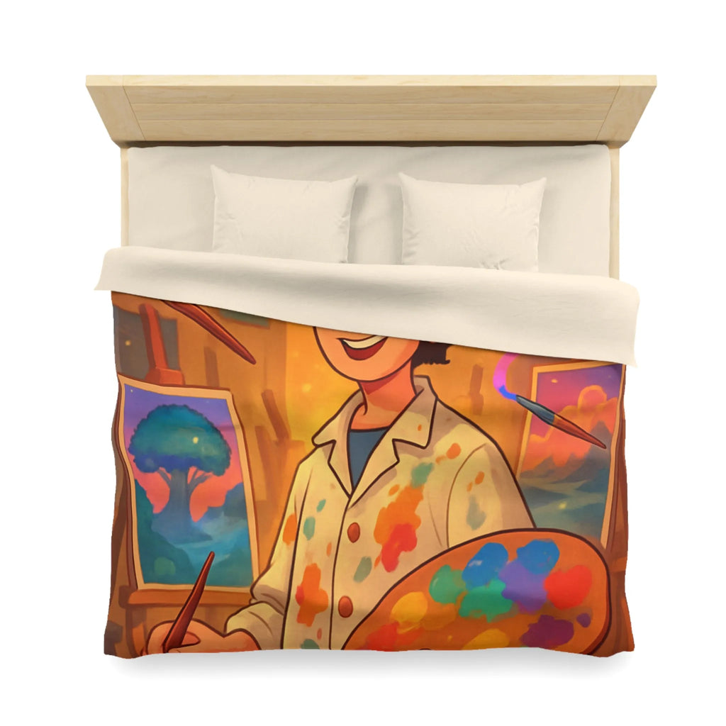 Housse de Couette Microfibre Art Graphique Contemporain Style Décoratif Chambre Tendance