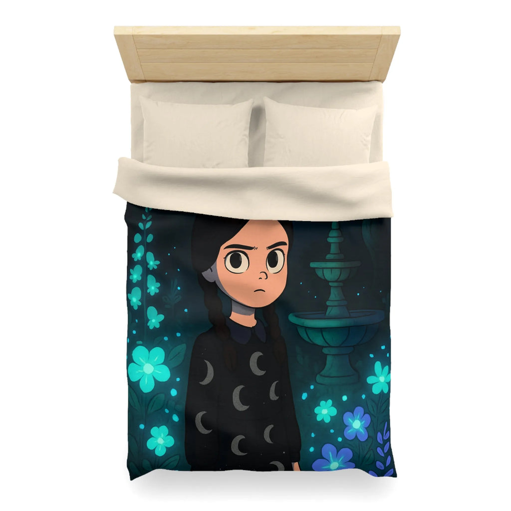 Housse de Couette Enfantine avec Motif Lune et Fleurs naturellement Nocture