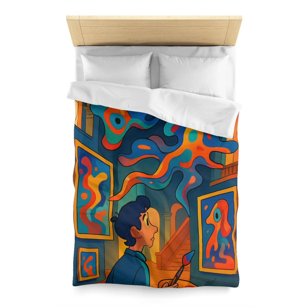 Housse de Couette Microfibre Art Graphique Contemporain Style Décoratif Chambre Tendance