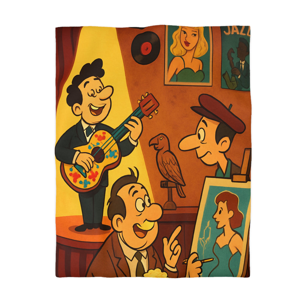 Housse de Couette Microfibre Illustration Unique Design Moderne Décoration Intérieure Raffinée