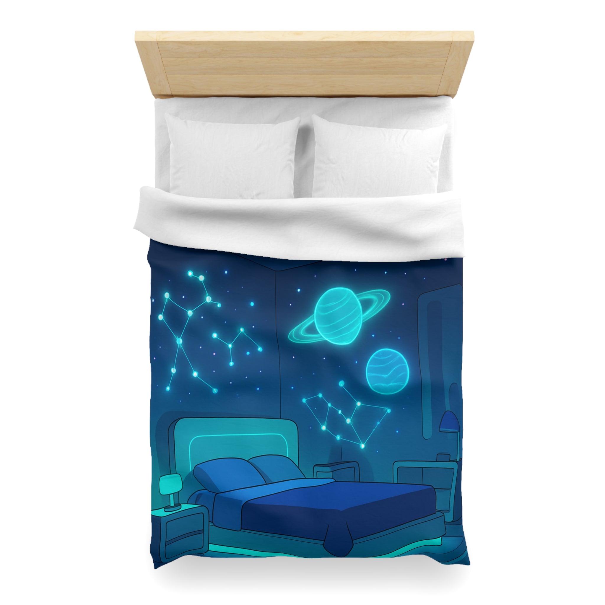 Housse de Couette Microfibre Design Artistique Moderne Décoration Chambre Confort Premium