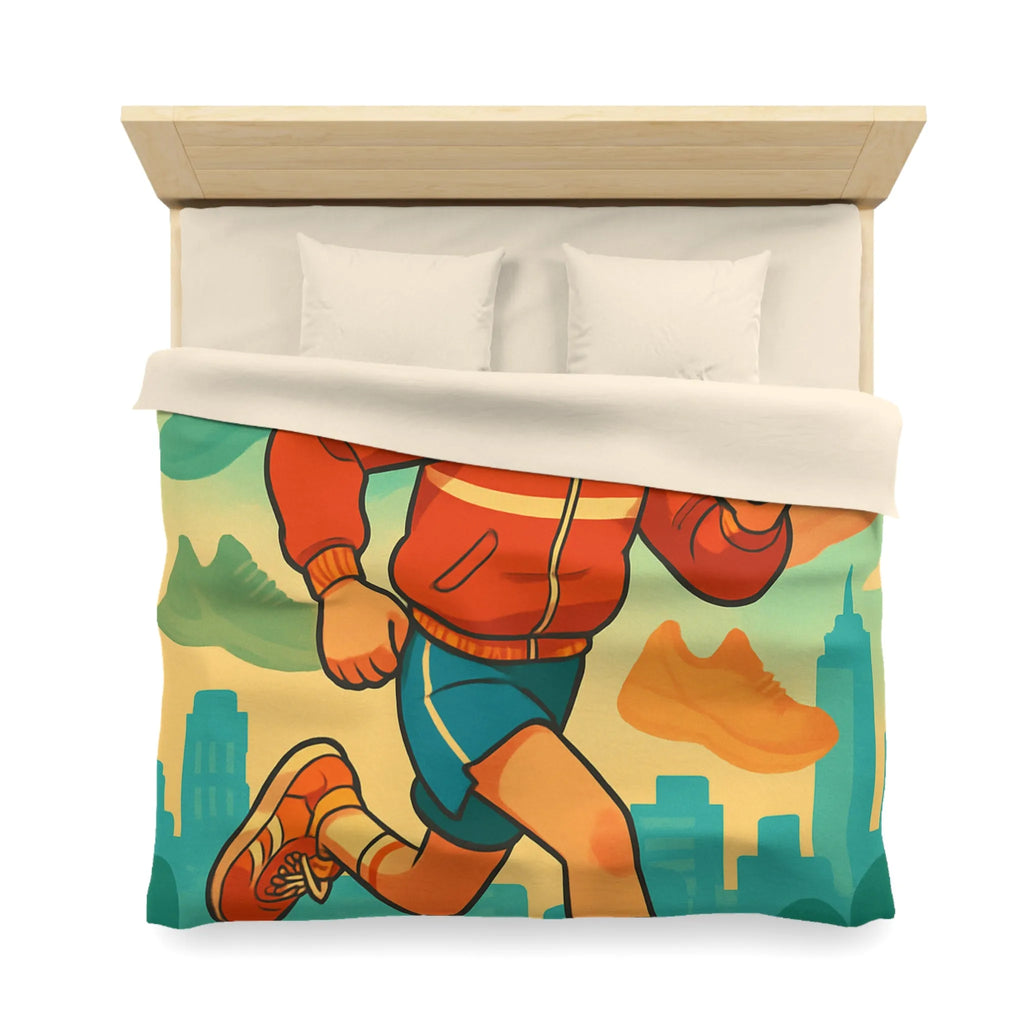 Housse de couette dynamique pour enfant avec athlète et nuancé de chaussures colorées