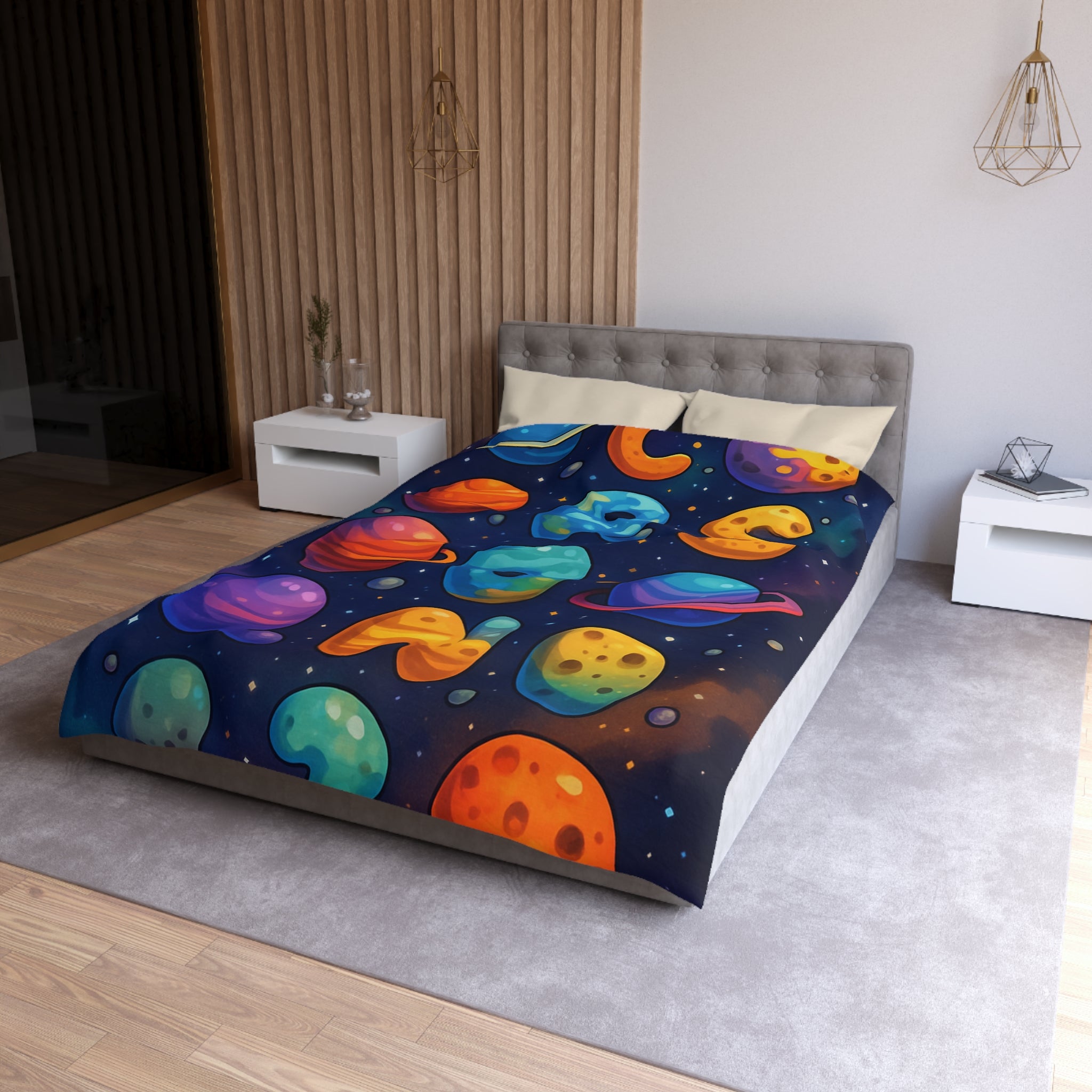 Housse de Couette Microfibre Design Artistique Moderne Décoration Chambre Confort Premium