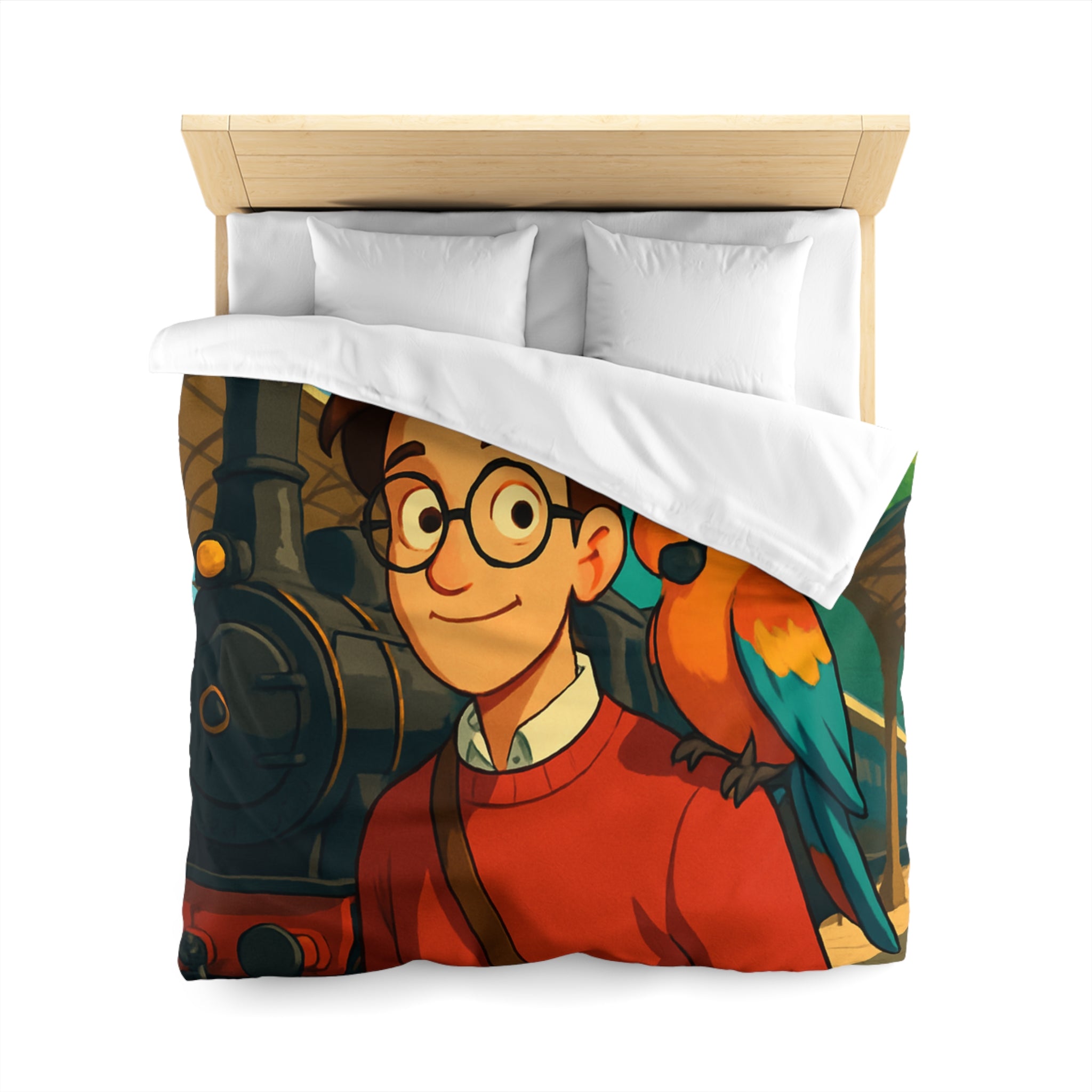 Housse de Couette Microfibre Illustration Unique Design Moderne Décoration Intérieure Raffinée