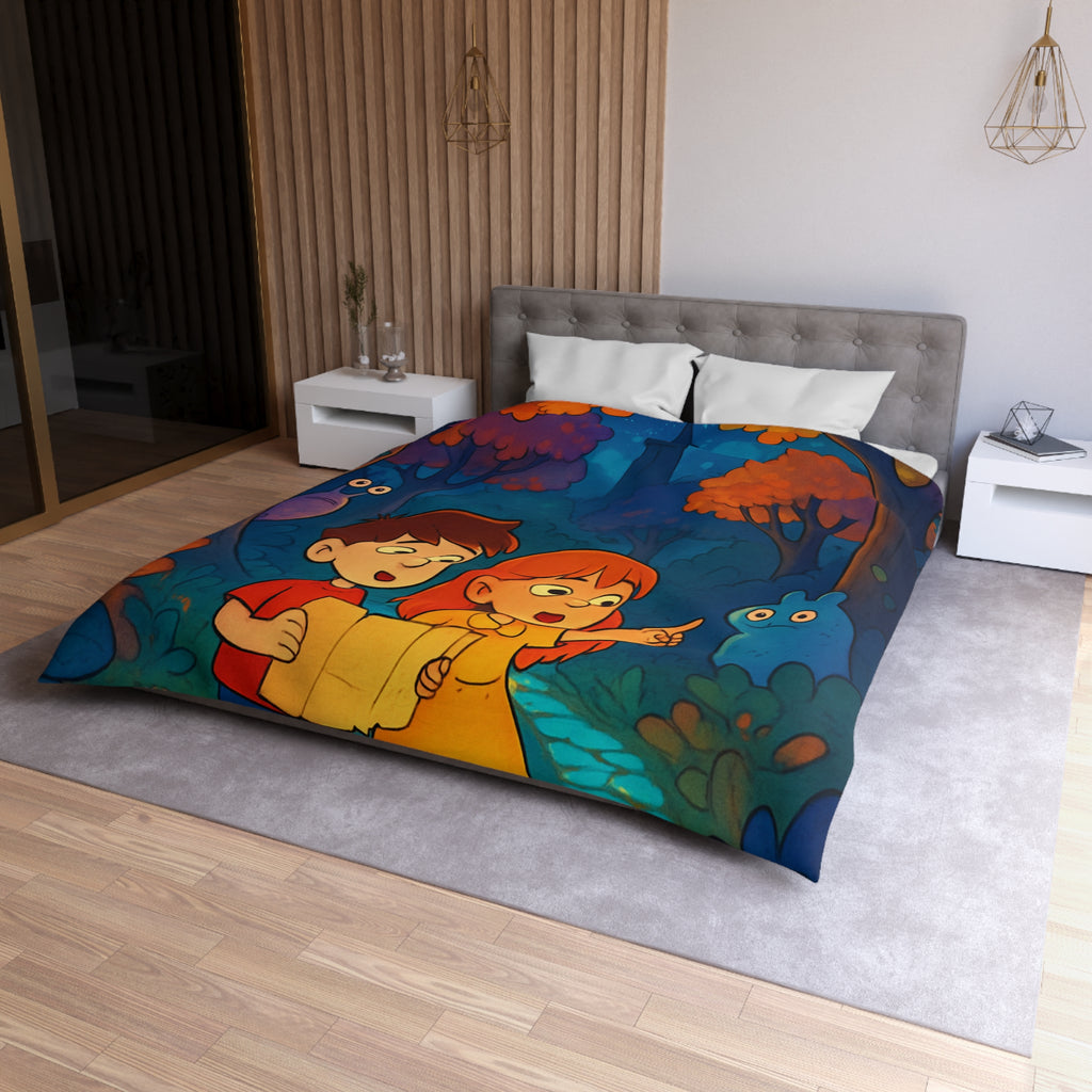 Housse de Couette Microfibre Illustration Unique Design Moderne Décoration Intérieure Raffinée