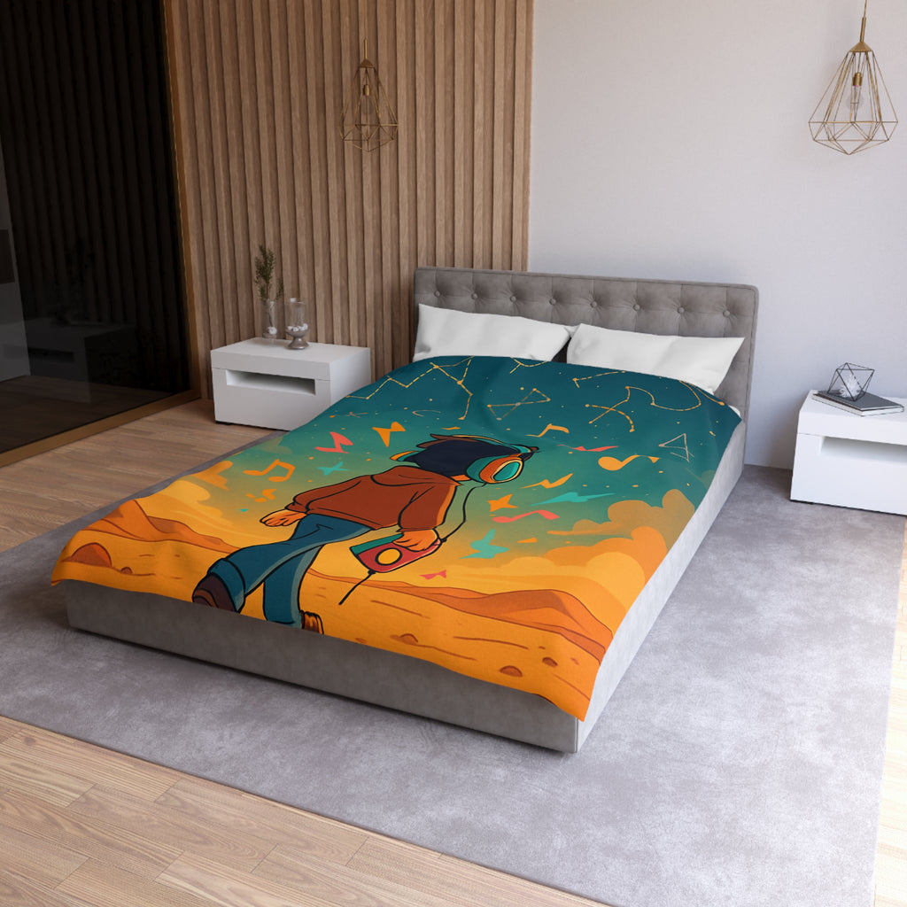 Housse de couette rêve étoilé pour jeunes musiciens et amateurs de constellations