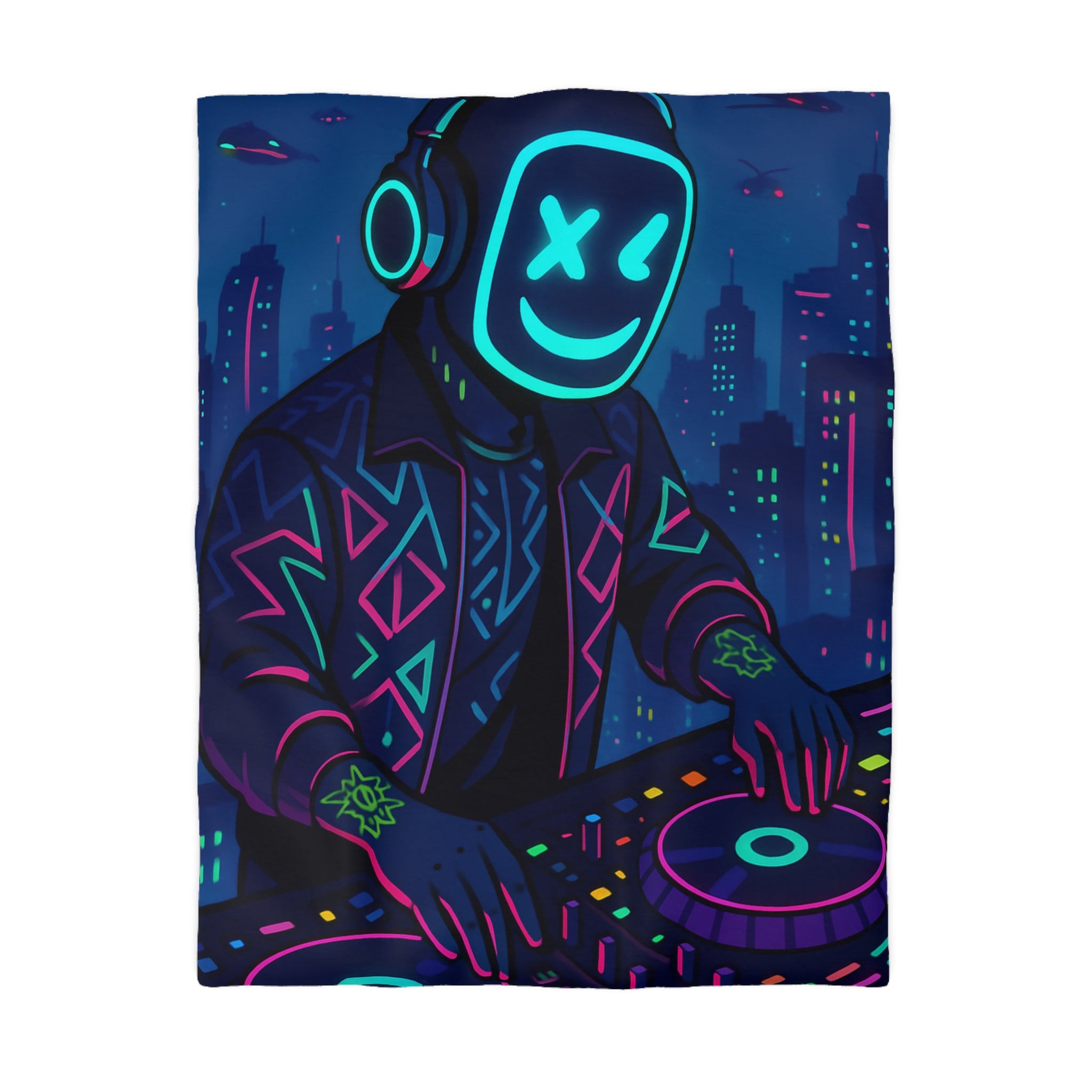 Housse de Couette Microfibre Motif Créatif Original Style Contemporain Chambre Élégante