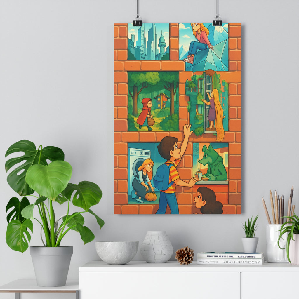 Poster décoratif moderne art magique coloré narratif captivant salon chambre tendance contemporain qualité premium