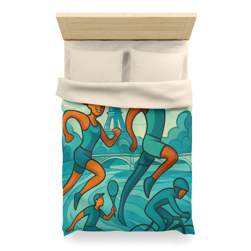 Housse de Couette Athlétique Inspirée par Sports Dynamiques Paris avec Tour Eiffel