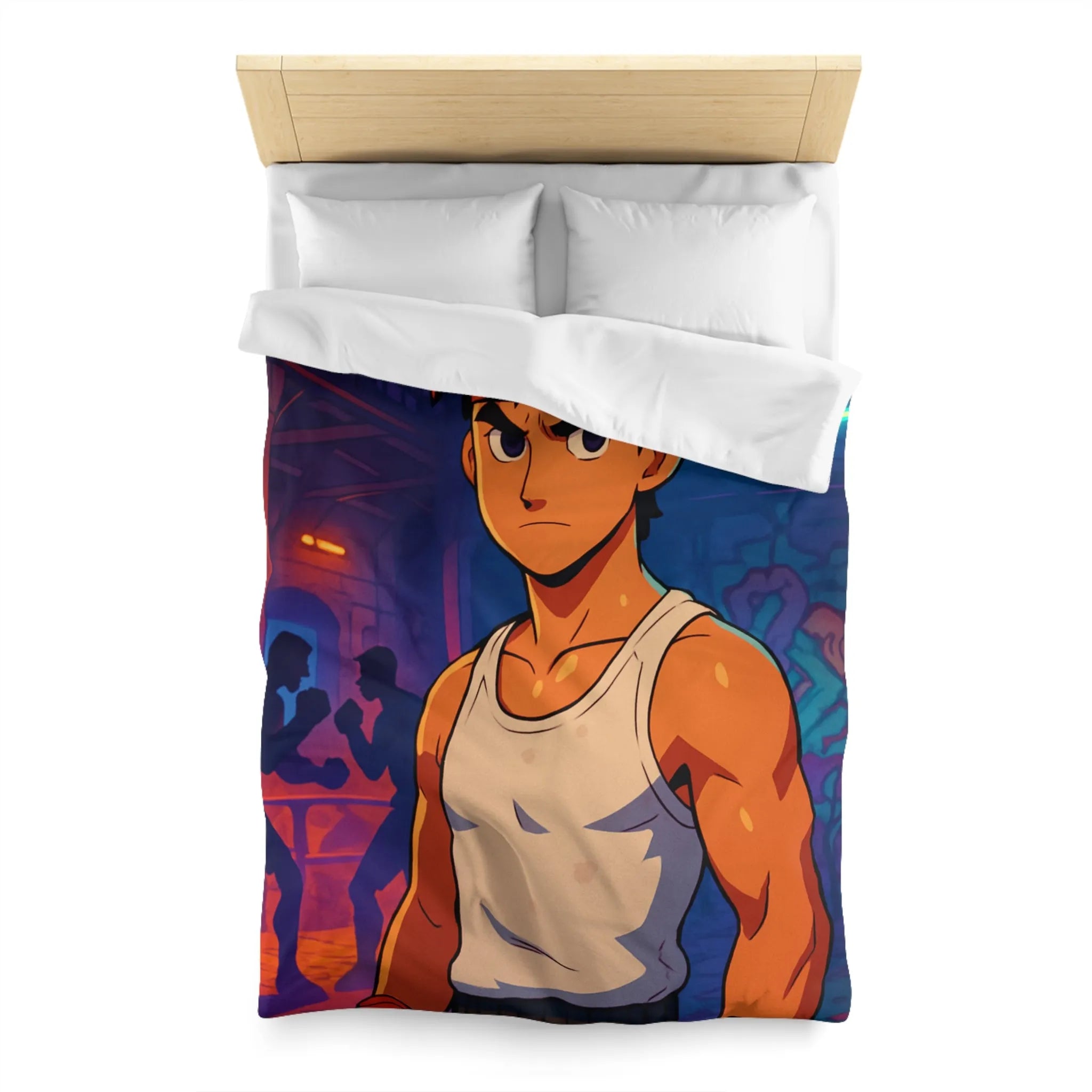 Housse de Couette Microfibre Art Graphique Contemporain Style Décoratif Chambre Tendance