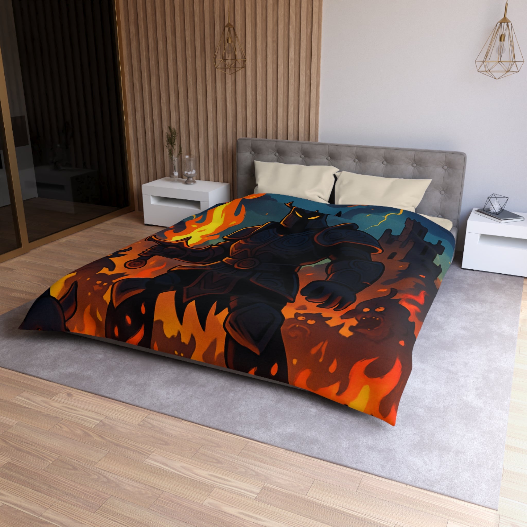 Housse de Couette Microfibre Motif Créatif Original Style Contemporain Chambre Élégante