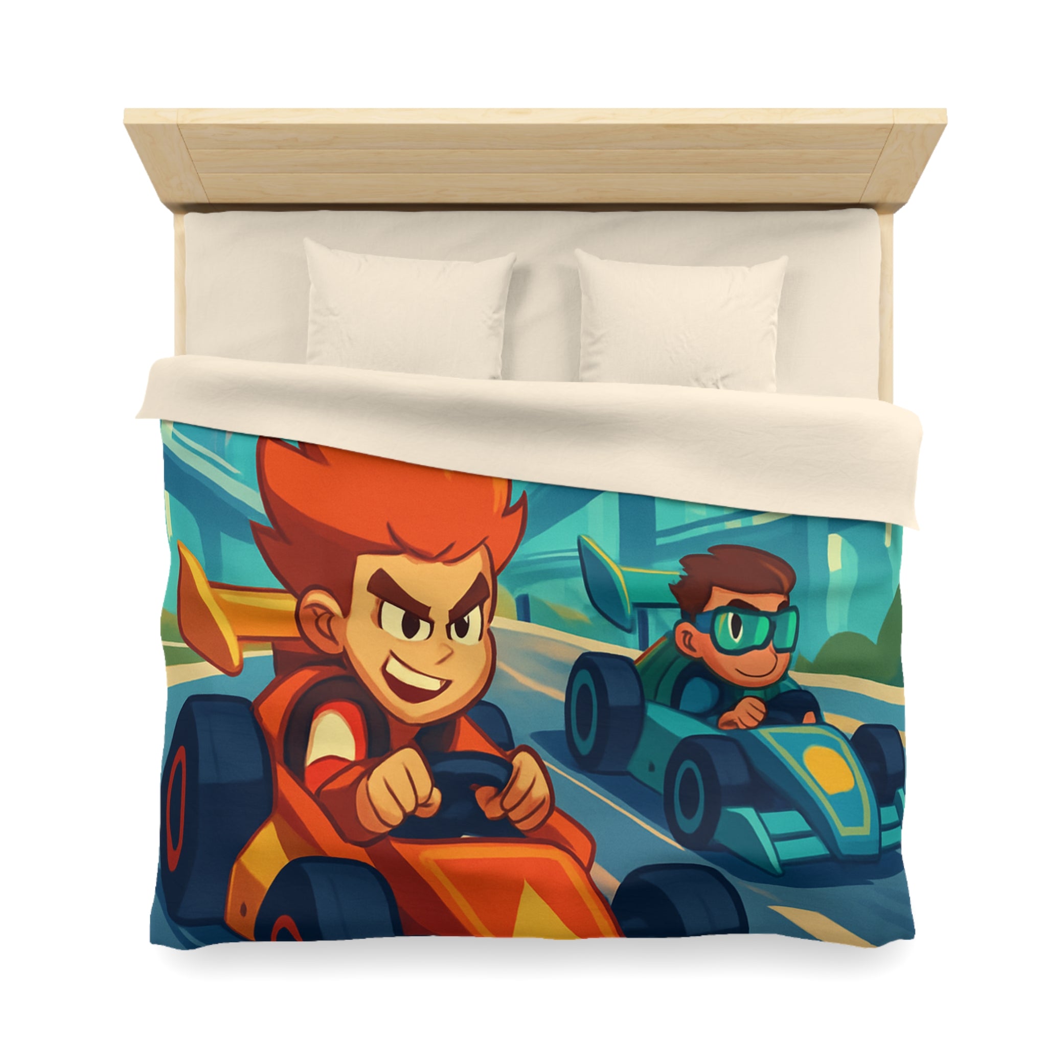 Housse de Couette Microfibre Motif Créatif Original Style Contemporain Chambre Élégante