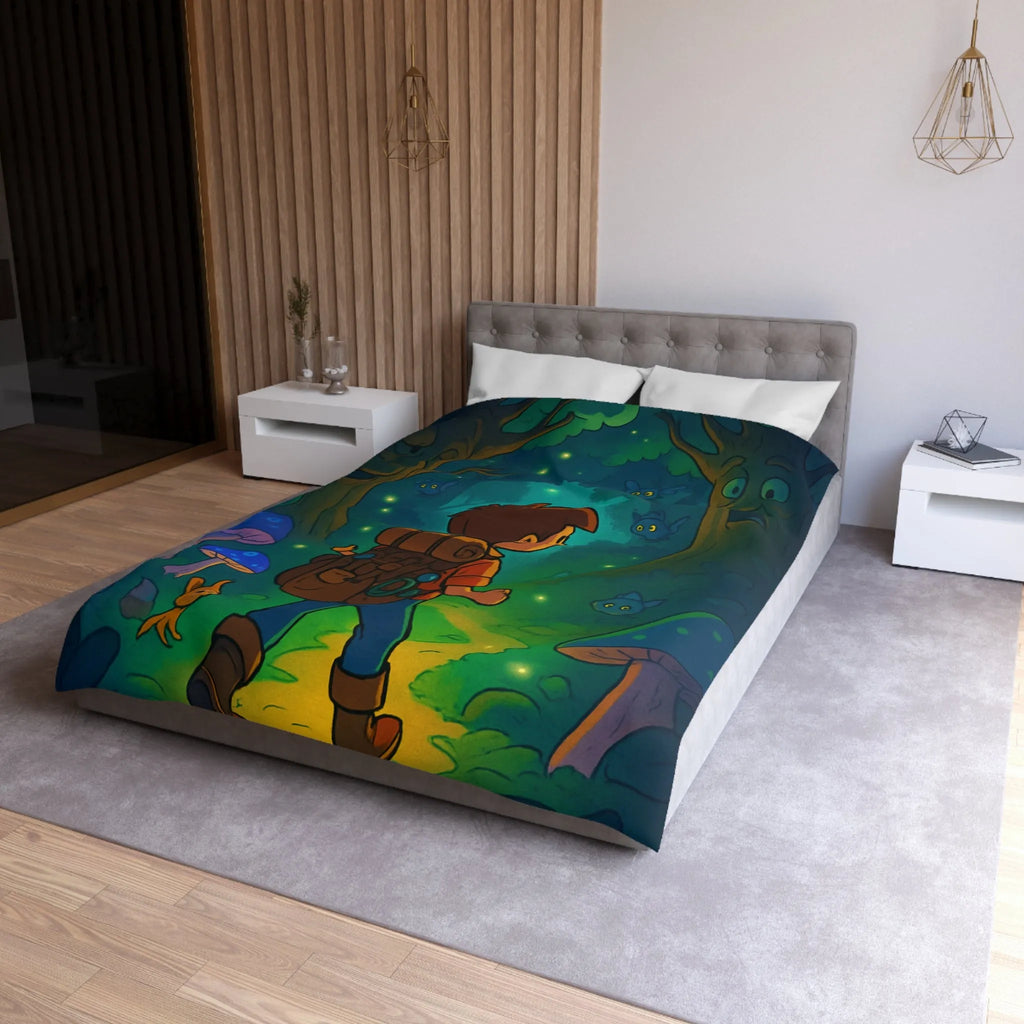 Housse de couette magique avec forêt enchantée lumineuse pour chambre d’enfant rêveuse