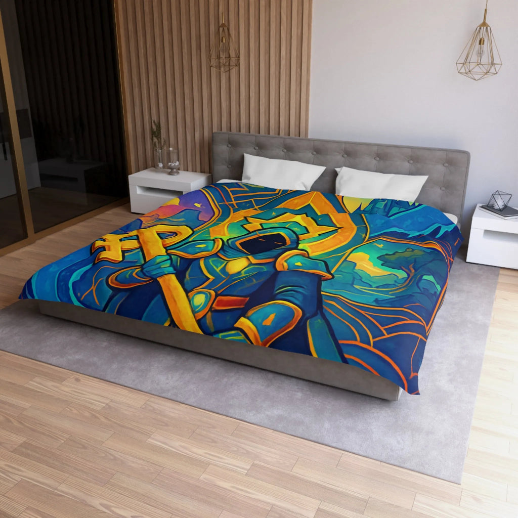 Housse de Couette Magicien Mystique avec Clef et Dragon pour Ambiance Enchantée