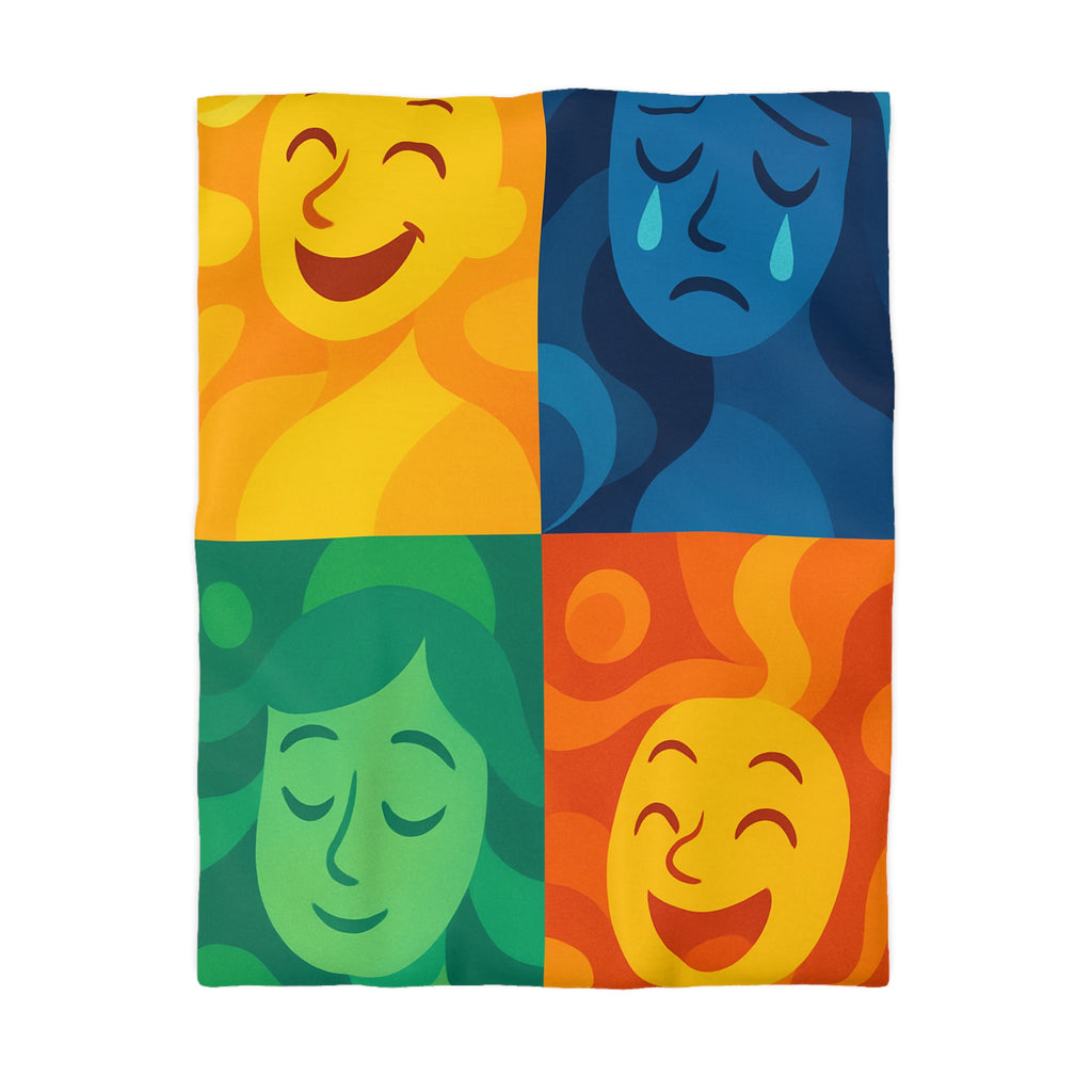 Housse de Couette Microfibre Motif Créatif Original Style Contemporain Chambre Élégante