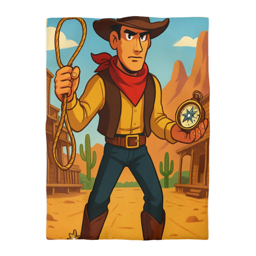 Cowboy Cartoonesque dans le Désert, Lasso et Boussole, Aventure Far West Humoristique