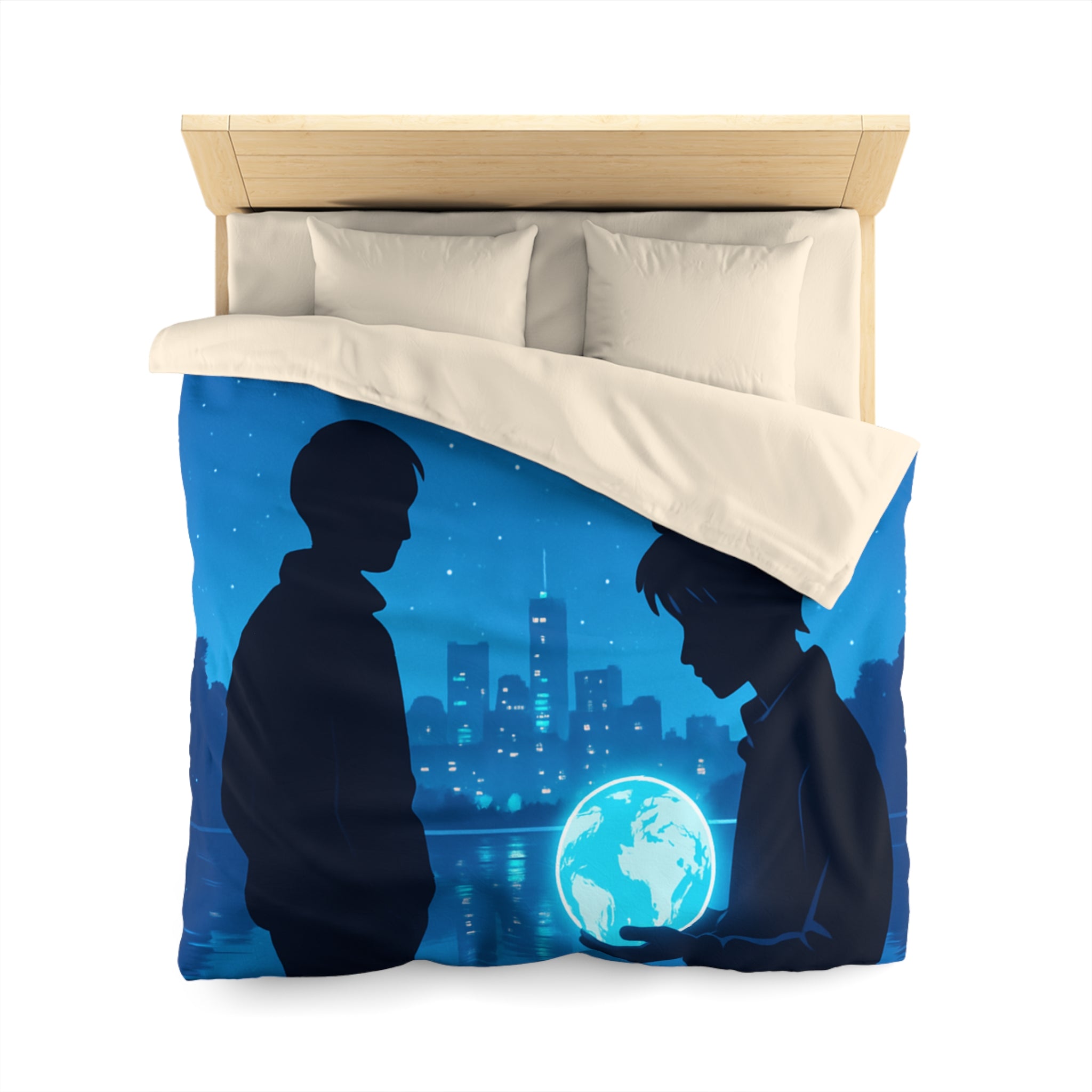 Housse de Couette Microfibre Design Artistique Moderne Décoration Chambre Confort Premium