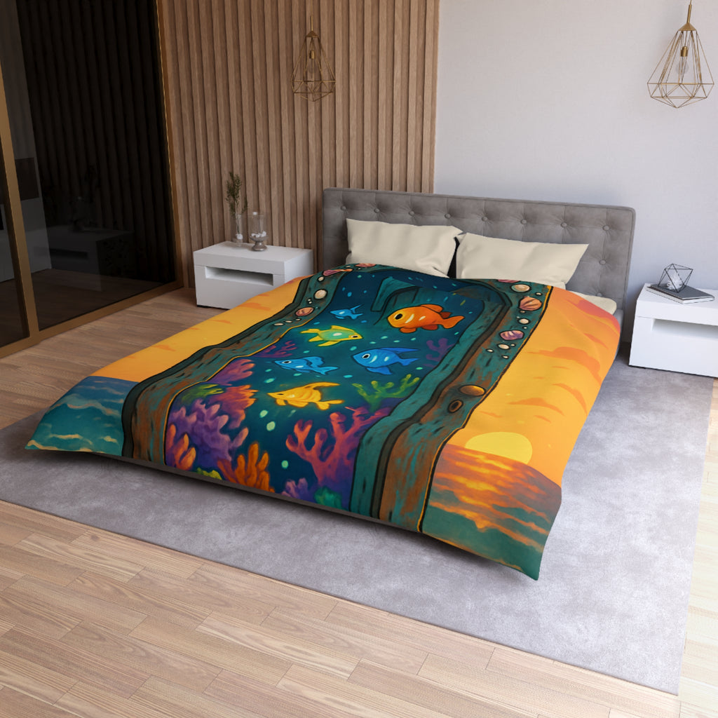 Housse de Couette Microfibre Motif Créatif Original Style Contemporain Chambre Élégante