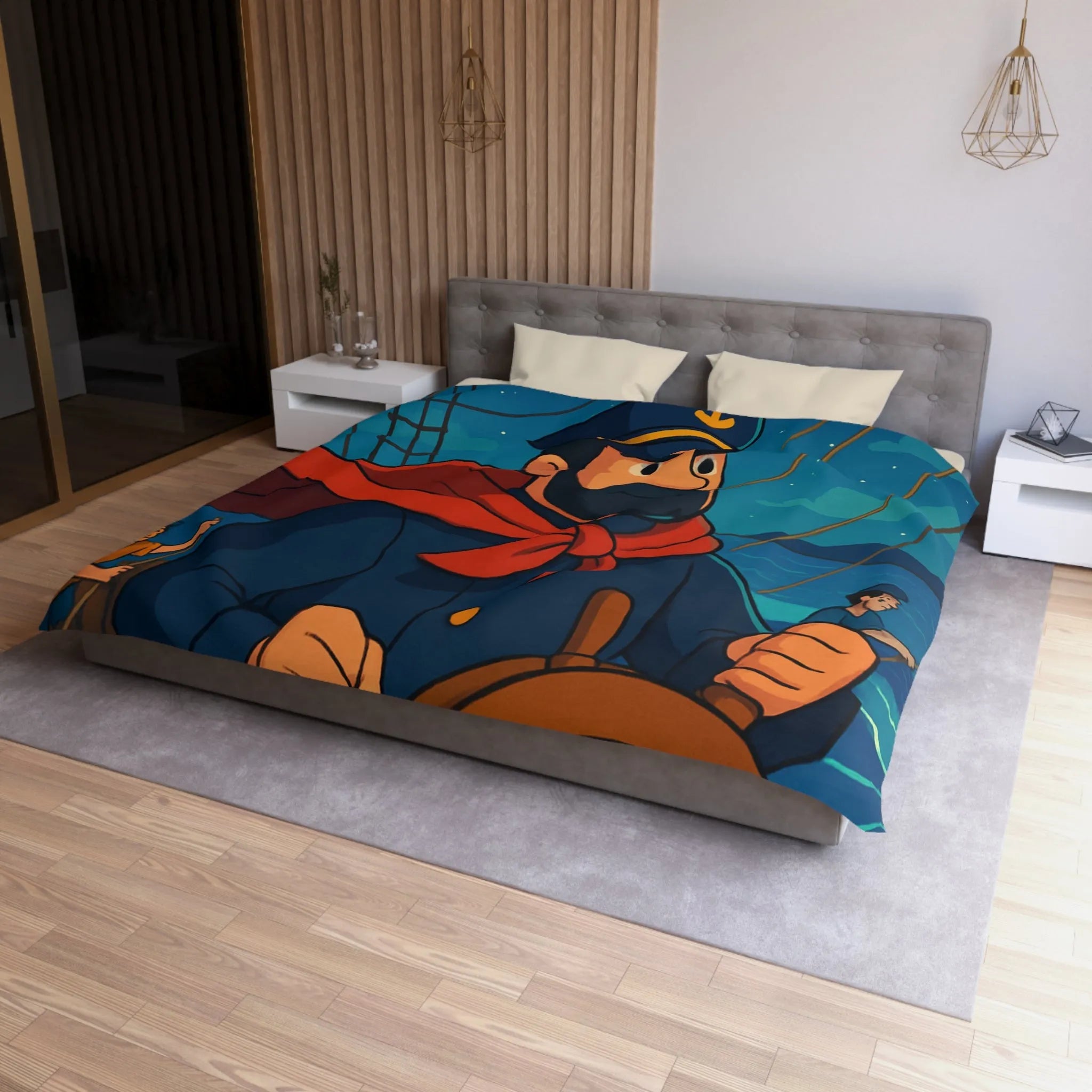 Housse de Couette Microfibre Art Graphique Contemporain Style Décoratif Chambre Tendance