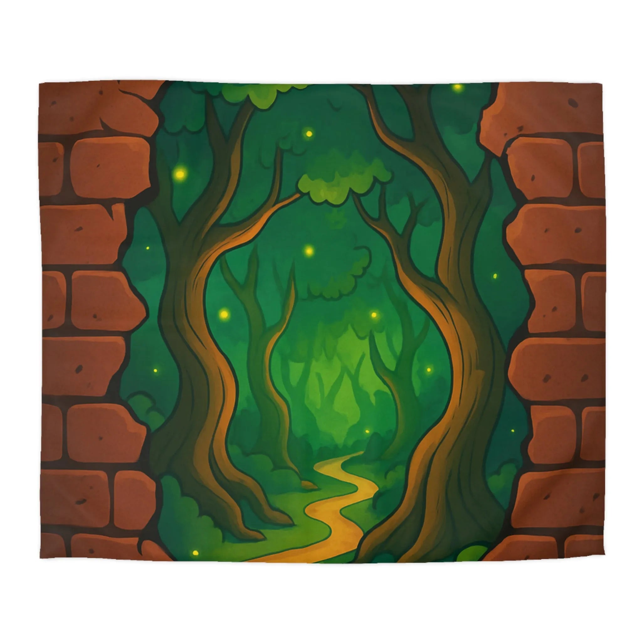 Enchanted Forest Path Through Brick Wall Creates Mystical Journey for Dreamy Bedroom Decor