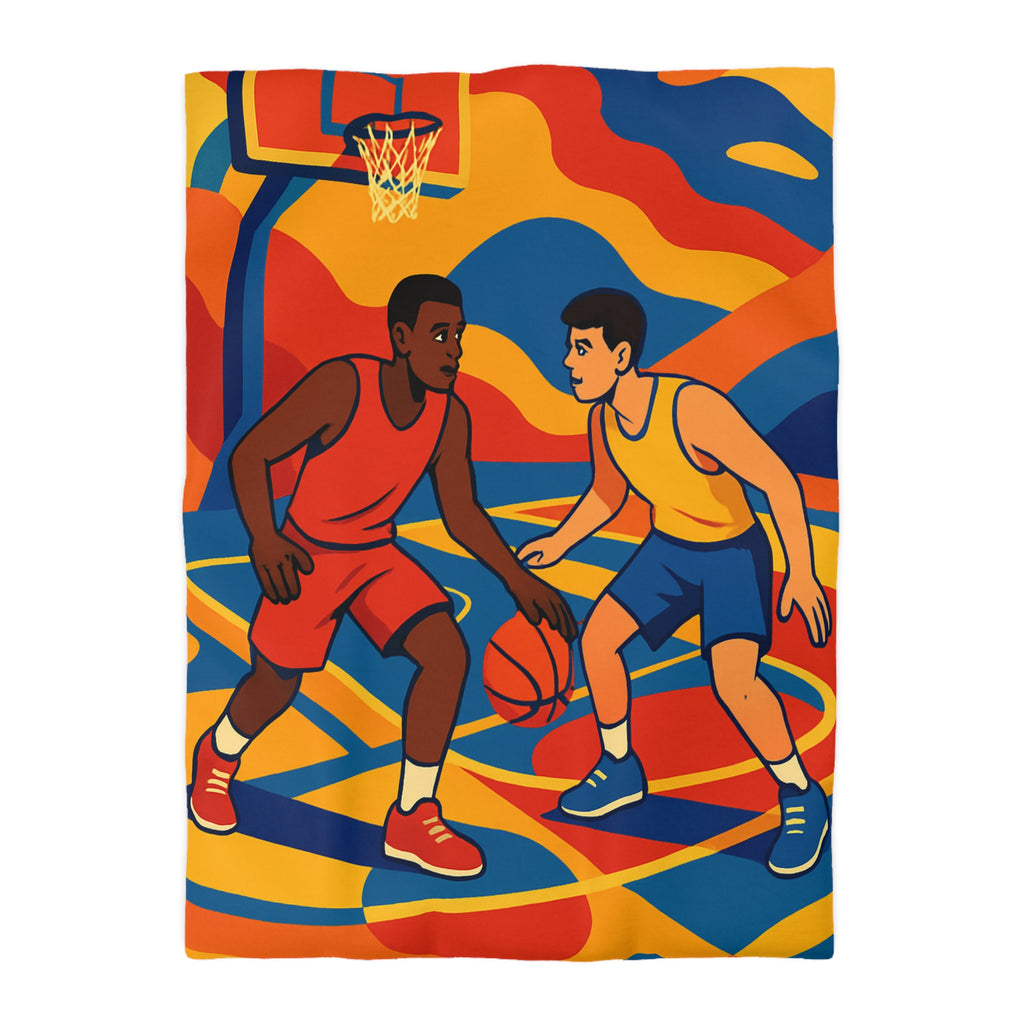 Idée Housse de Couette Basketball Colorée Style Rétro Dynamique pour Chambre Sportive