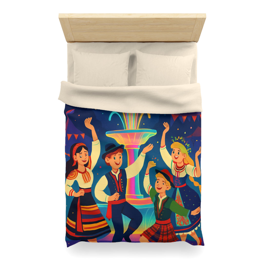 Housse de Couette Microfibre Illustration Unique Design Moderne Décoration Intérieure Raffinée