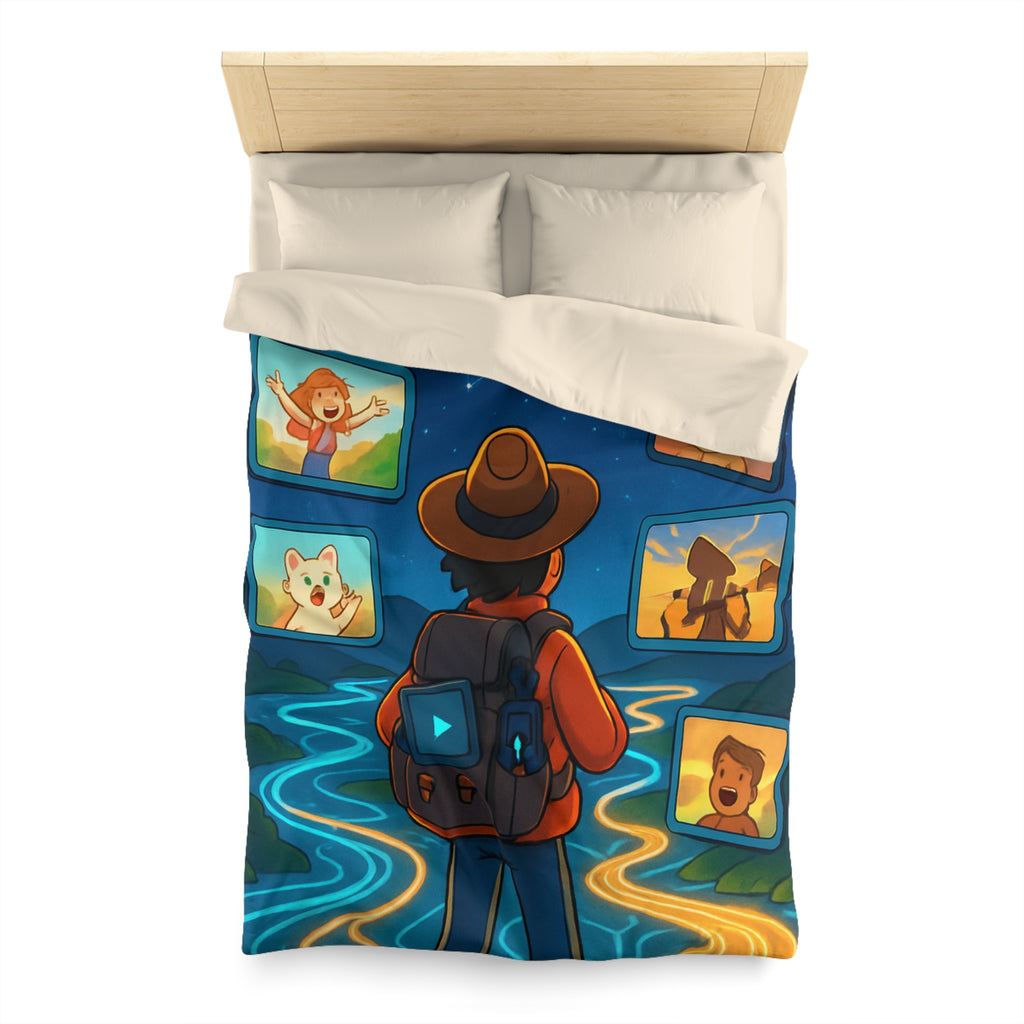 Housse de Couette Microfibre Illustration Unique Design Moderne Décoration Intérieure Raffinée