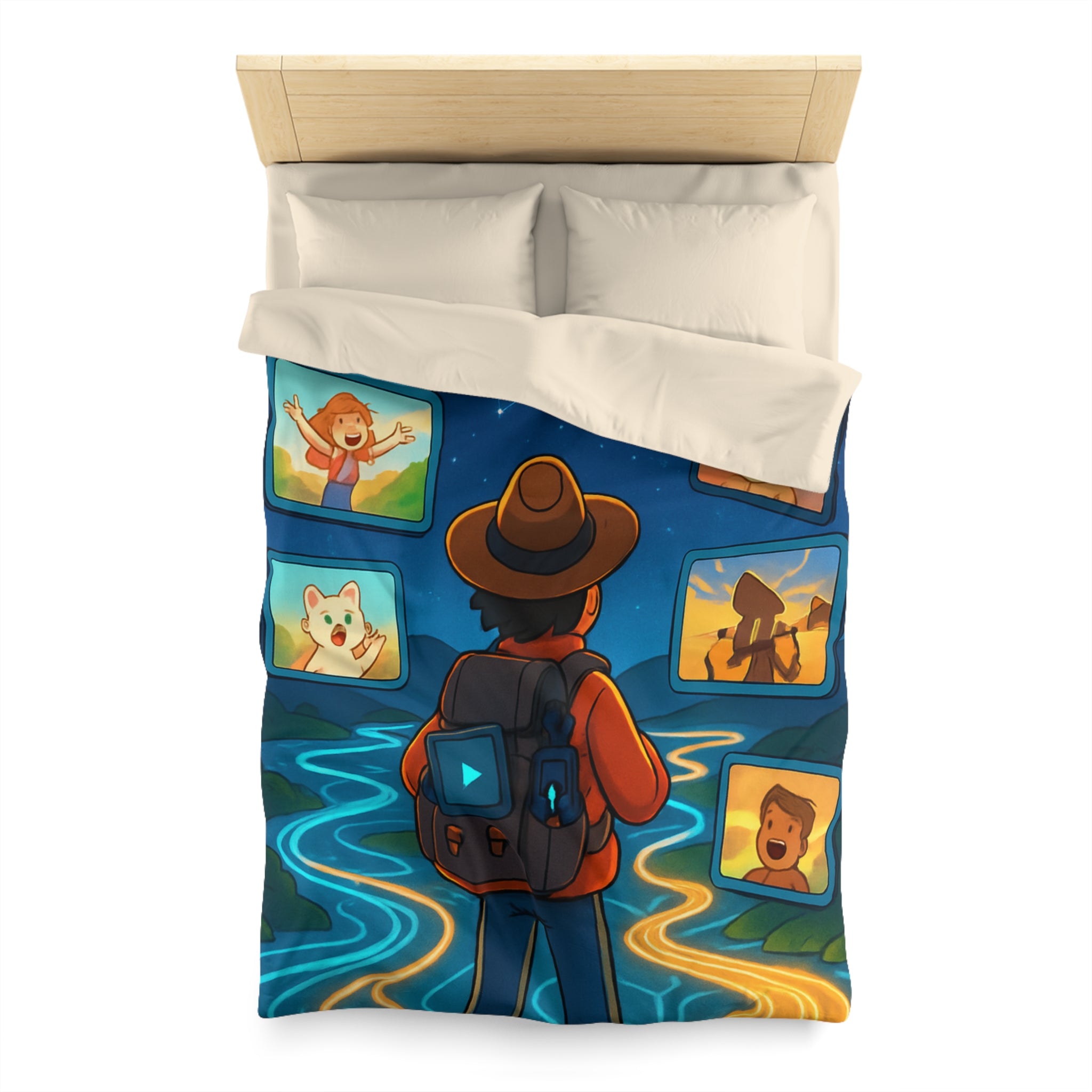 Housse de Couette Microfibre Illustration Unique Design Moderne Décoration Intérieure Raffinée