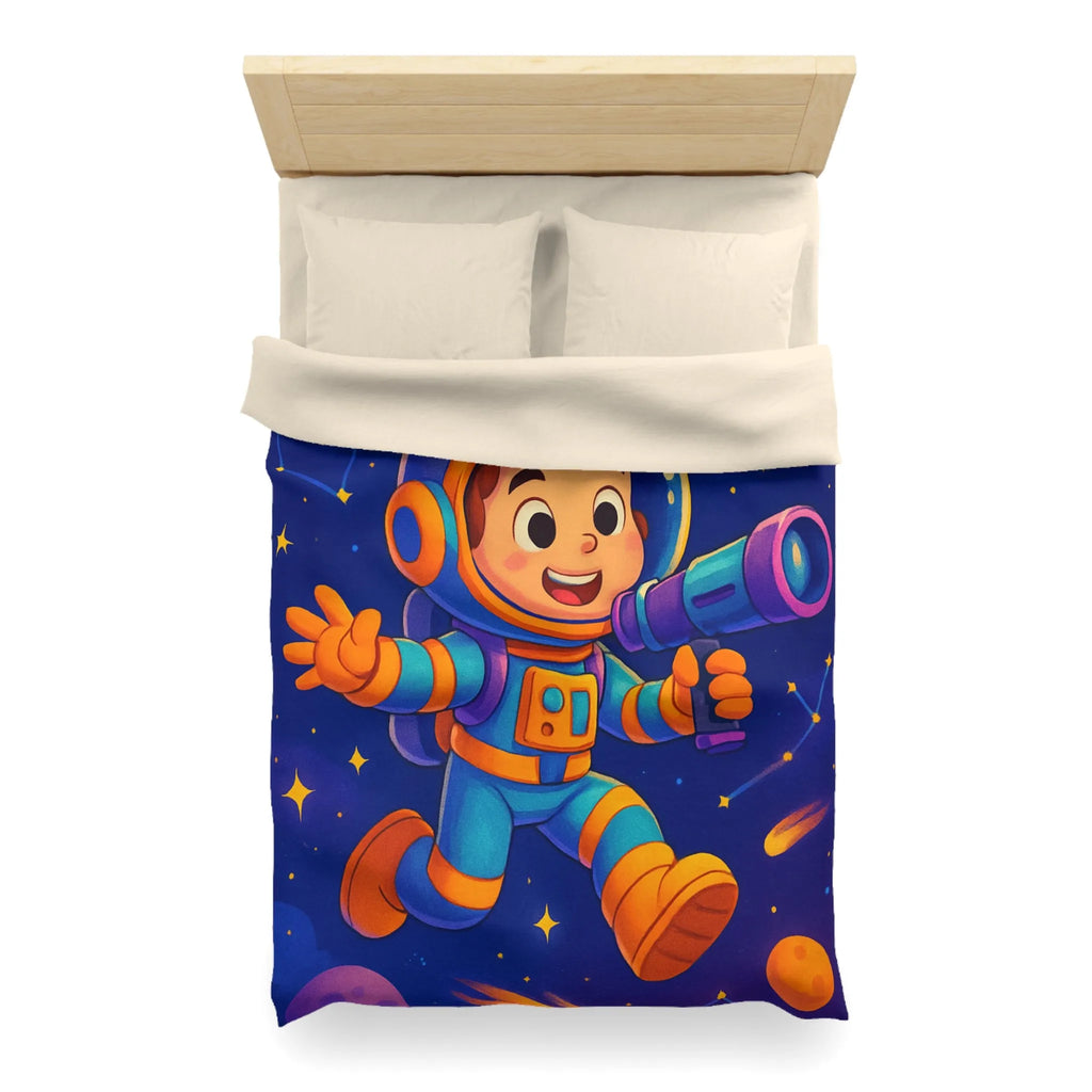 Housse de couette enfant thème astronaute espace avec planètes et constellations joyeuses