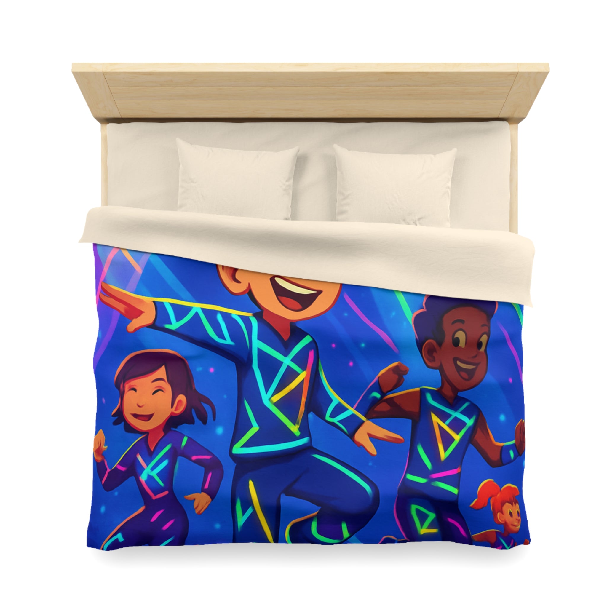 Housse de Couette Microfibre Illustration Unique Design Moderne Décoration Intérieure Raffinée