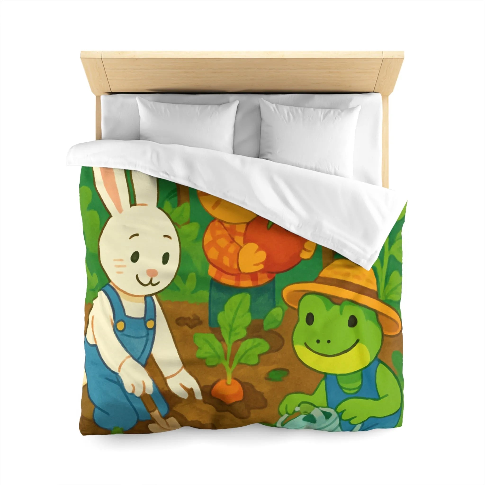 Housse de couette enfant avec animaux adorables jardiniers pour chambre thématique colorée