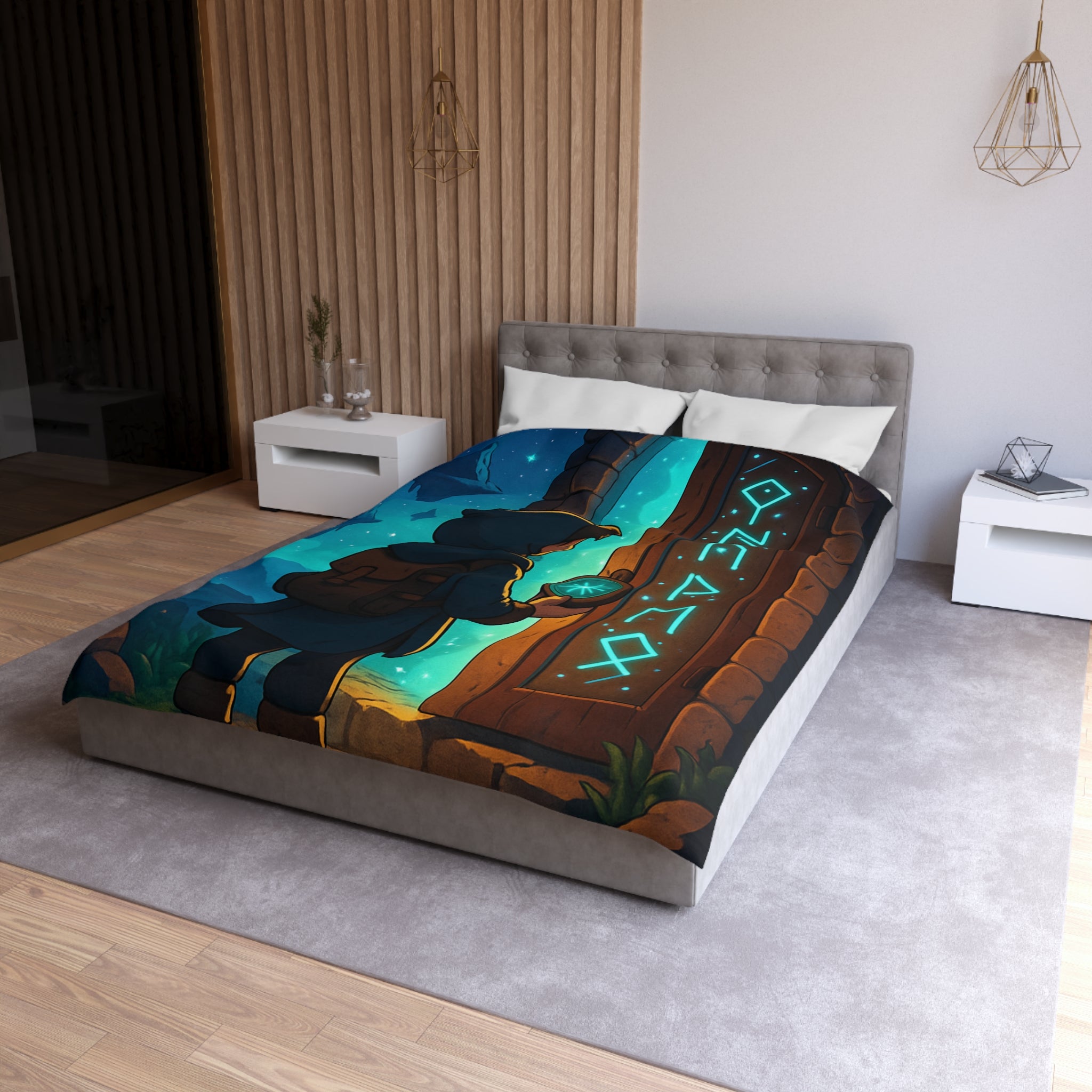 Housse de Couette Microfibre Illustration Unique Design Moderne Décoration Intérieure Raffinée