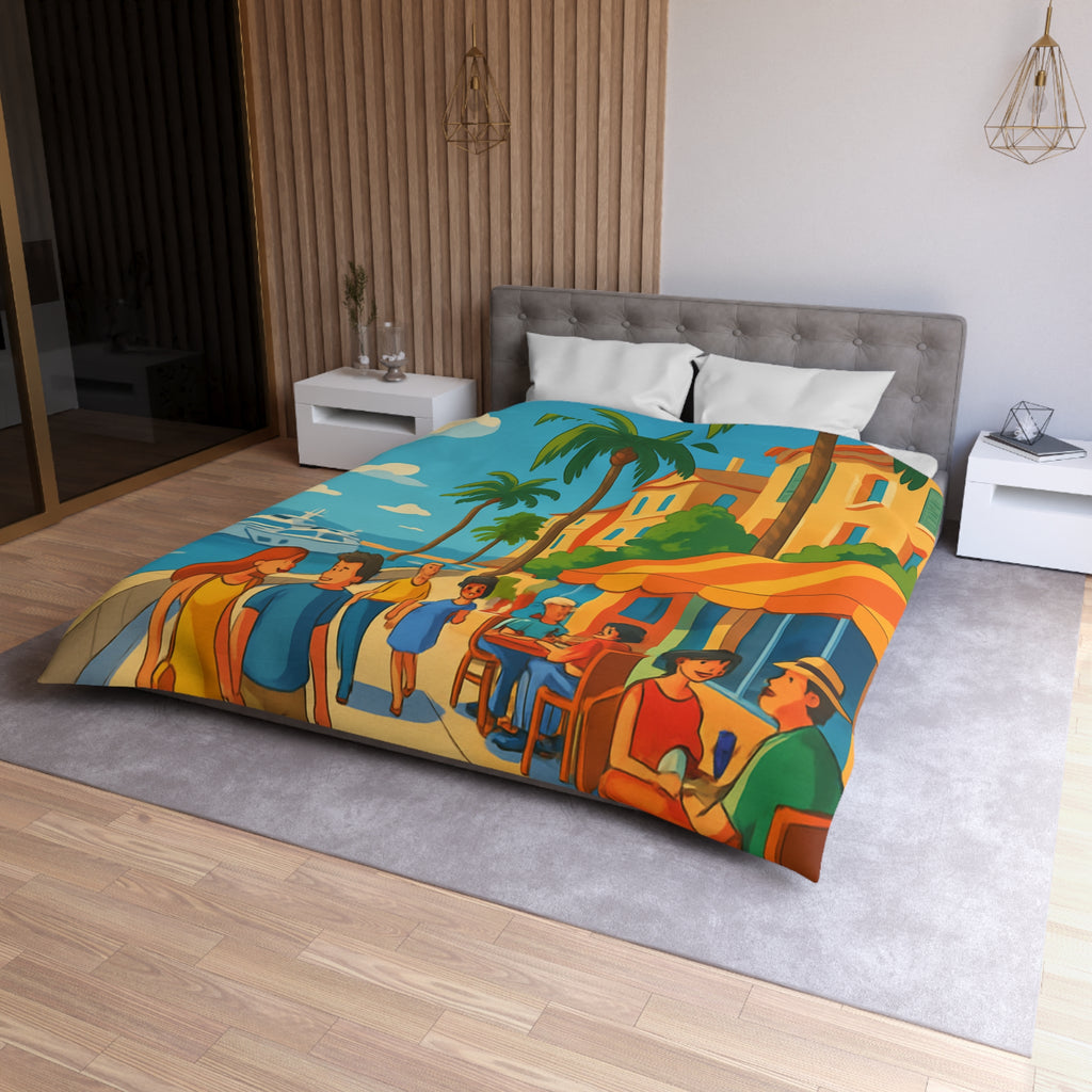 Housse de Couette Microfibre Illustration Unique Design Moderne Décoration Intérieure Raffinée