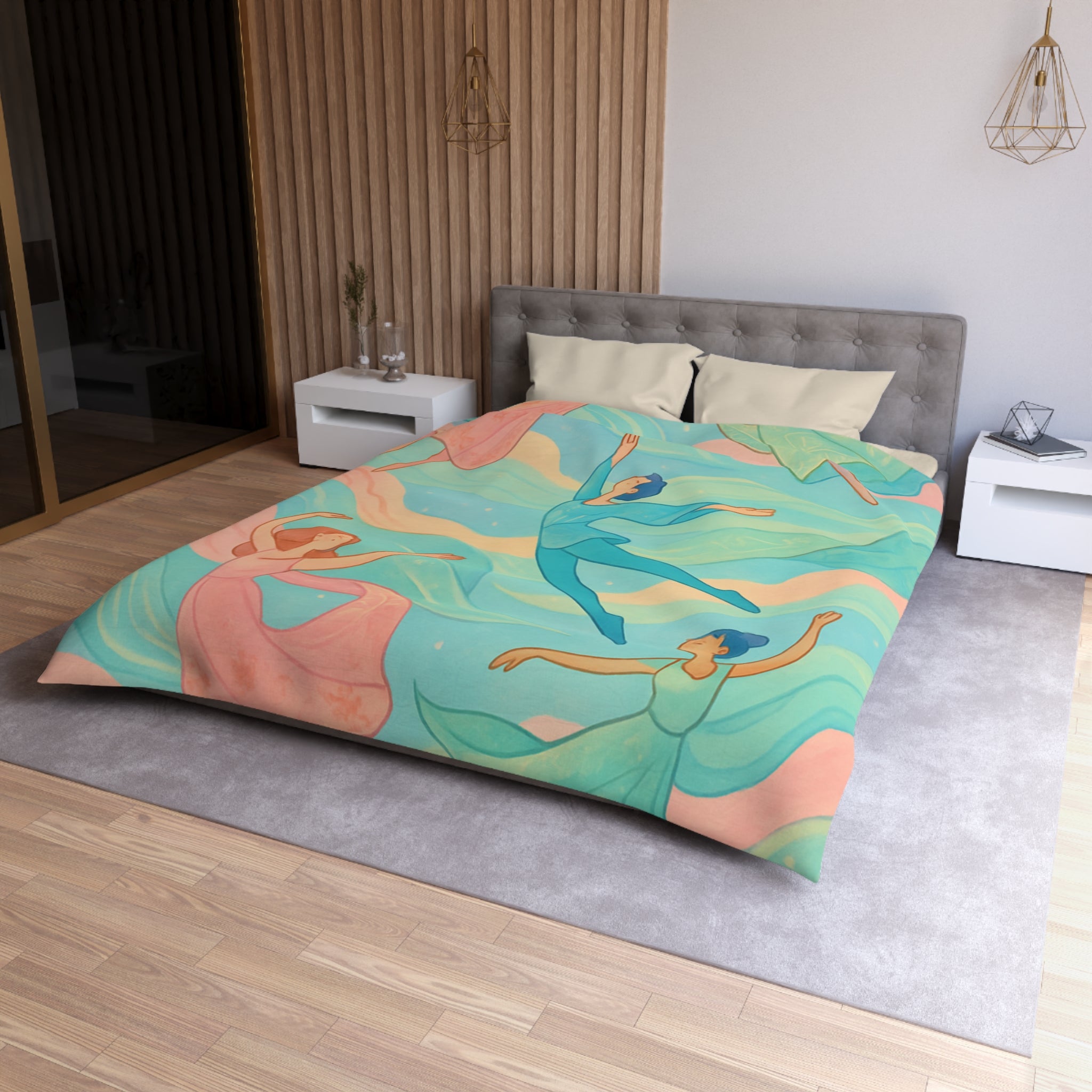 Housse de Couette Microfibre Illustration Unique Design Moderne Décoration Intérieure Raffinée