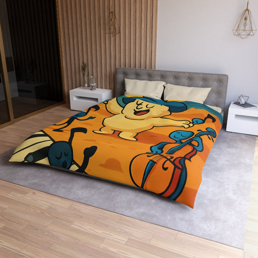 Housse de Couette Musicale Enfantine avec Chef d'Orchestre et Musiciens Fantaisistes