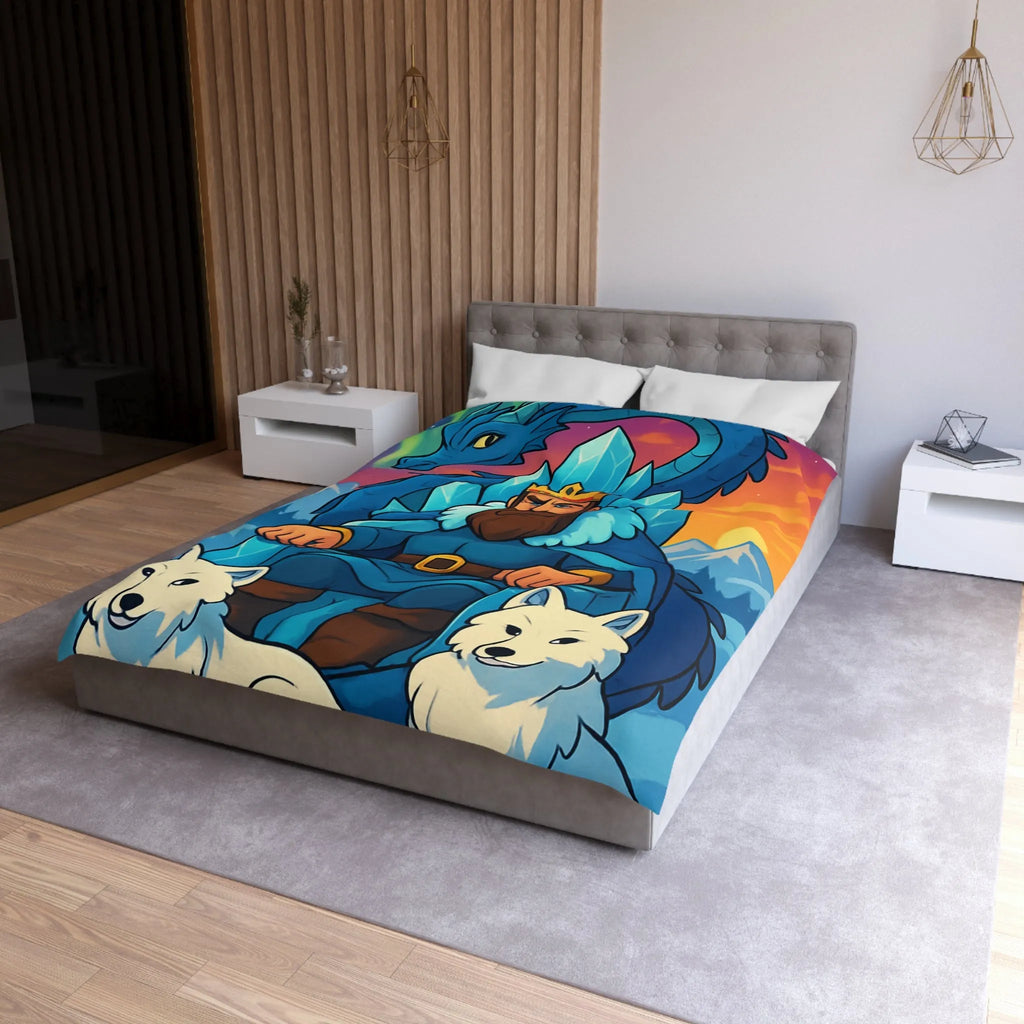 Housse de Couette Microfibre Art Graphique Contemporain Style Décoratif Chambre Tendance