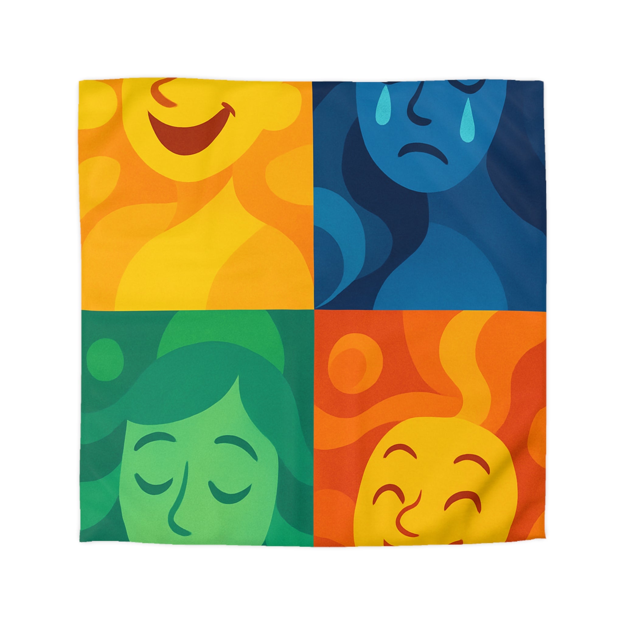 Housse de Couette Microfibre Motif Créatif Original Style Contemporain Chambre Élégante