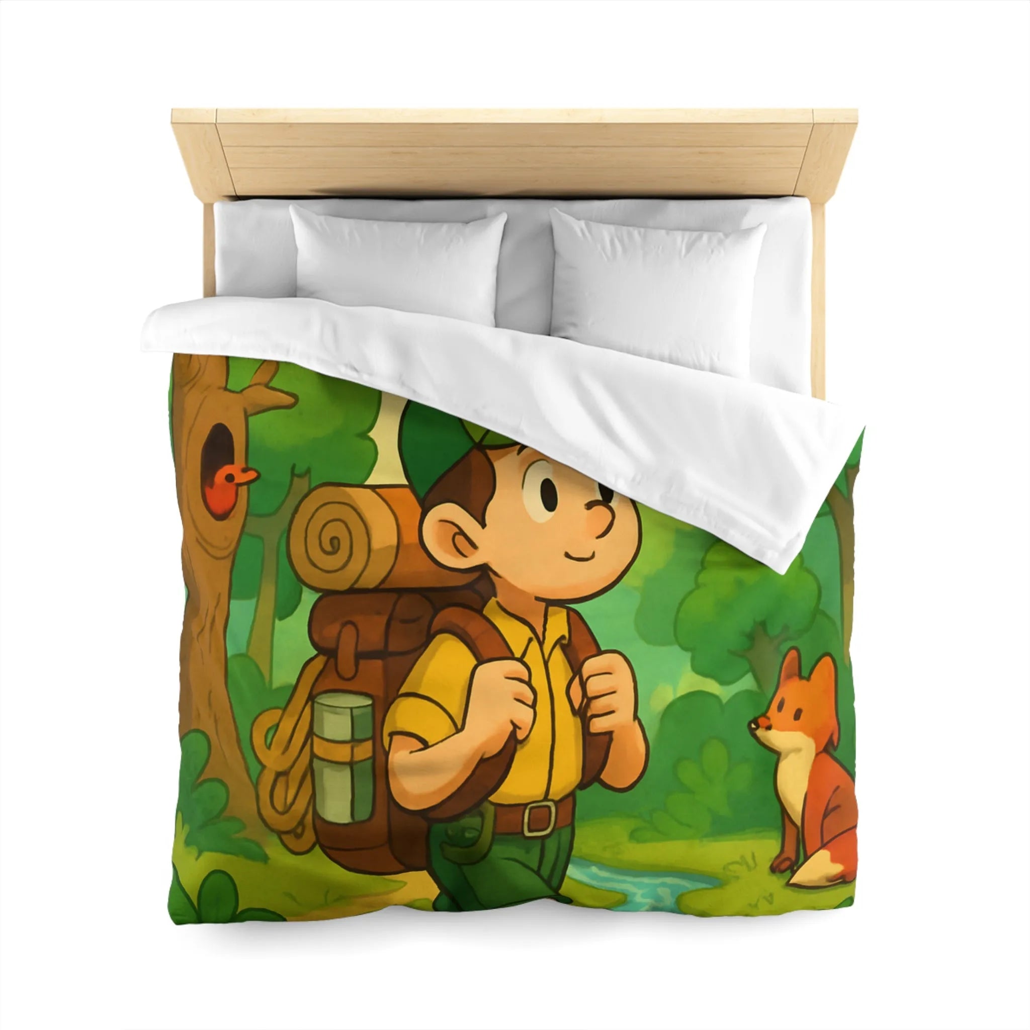 Housse de Couette Enfant Forêt Aventure Animaux Ciel Rêveur Exploration Nature