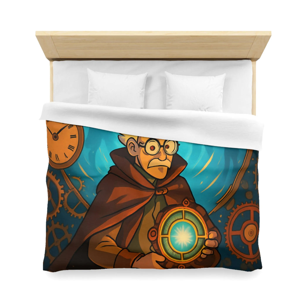 Housse de couette aventure steampunk horloger voyage dans le temps avec objets mystérieux