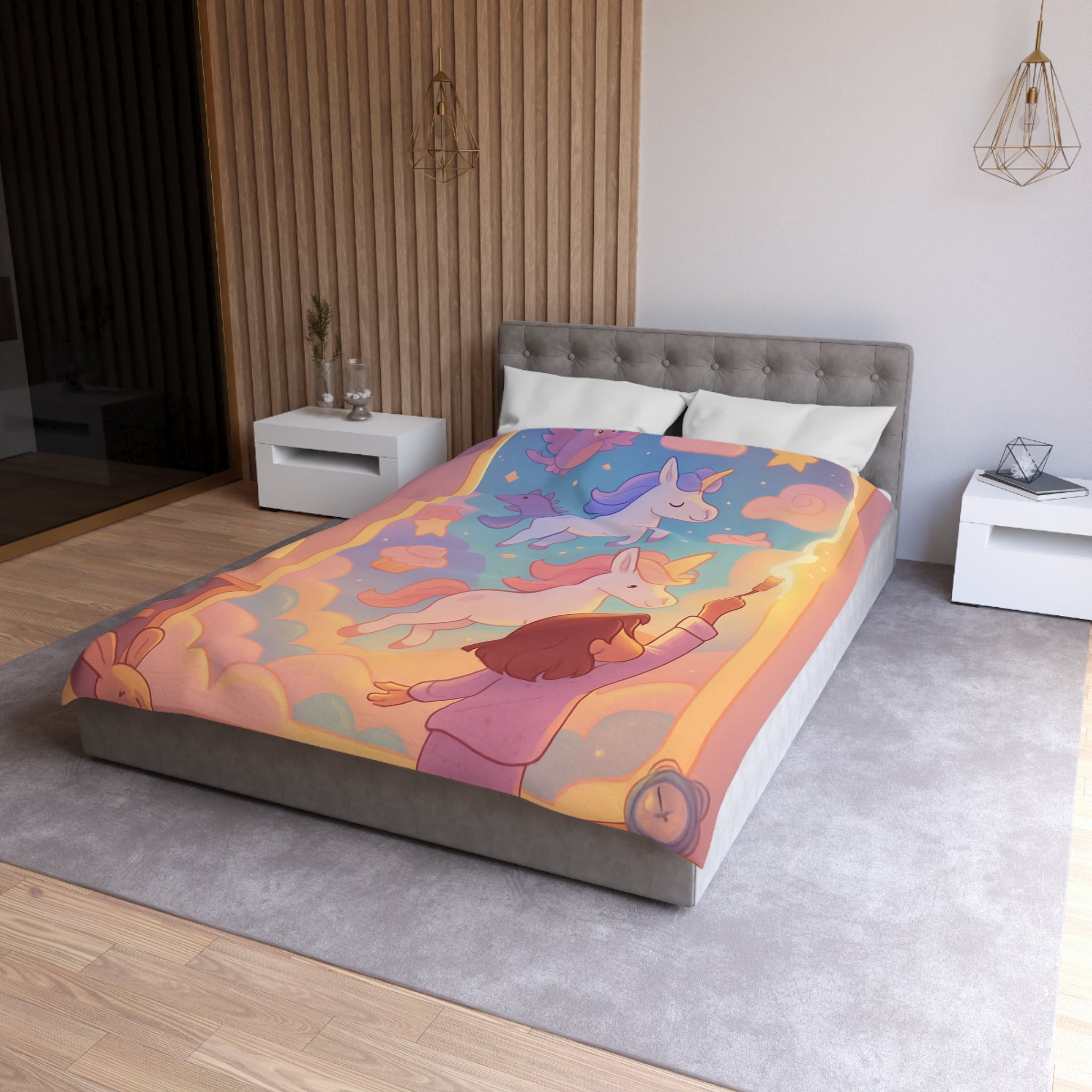 Housse de Couette Microfibre Design Artistique Moderne Décoration Chambre Confort Premium