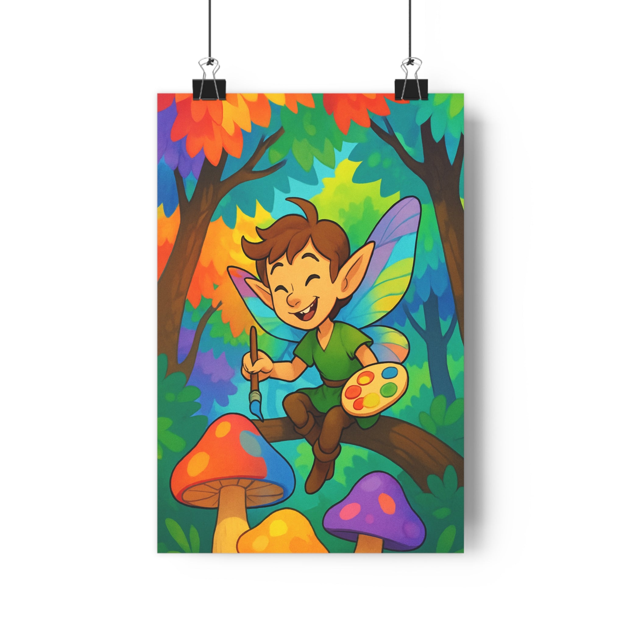 Poster décoratif cartoon multicolore féerique joyeux enfant chambre magique nature vibrant original unique qualité