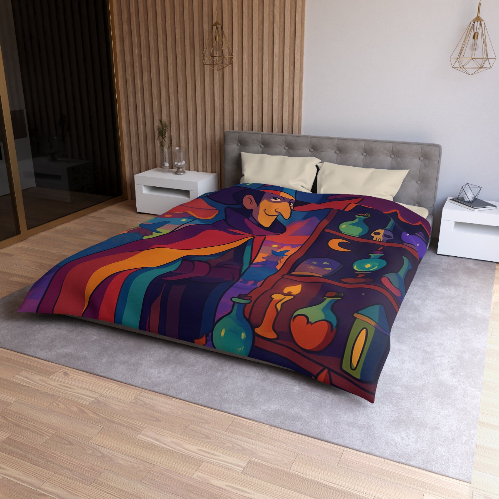 Housse de Couette Microfibre Motif Créatif Original Style Contemporain Chambre Élégante