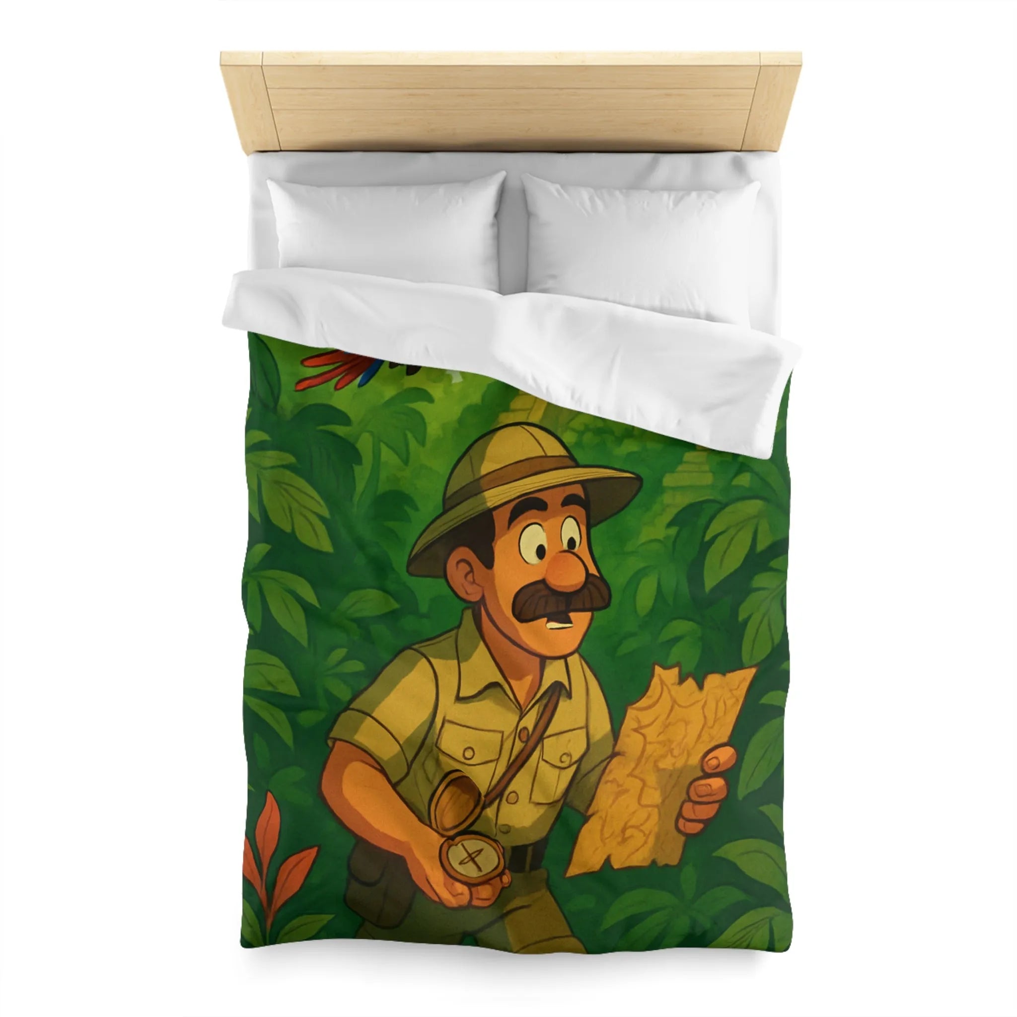 Décorez votre chambre avec une housse de couette aventure jungle et perroquet vibrant