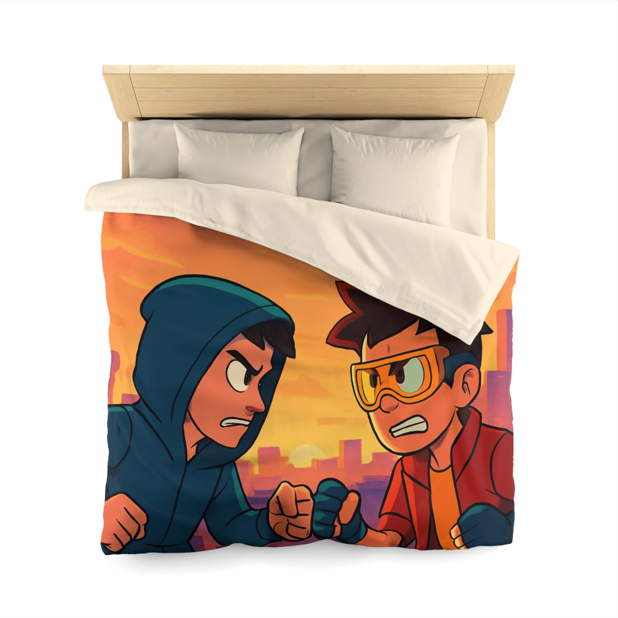 Housse de Couette Microfibre Design Artistique Moderne Décoration Chambre Confort Premium