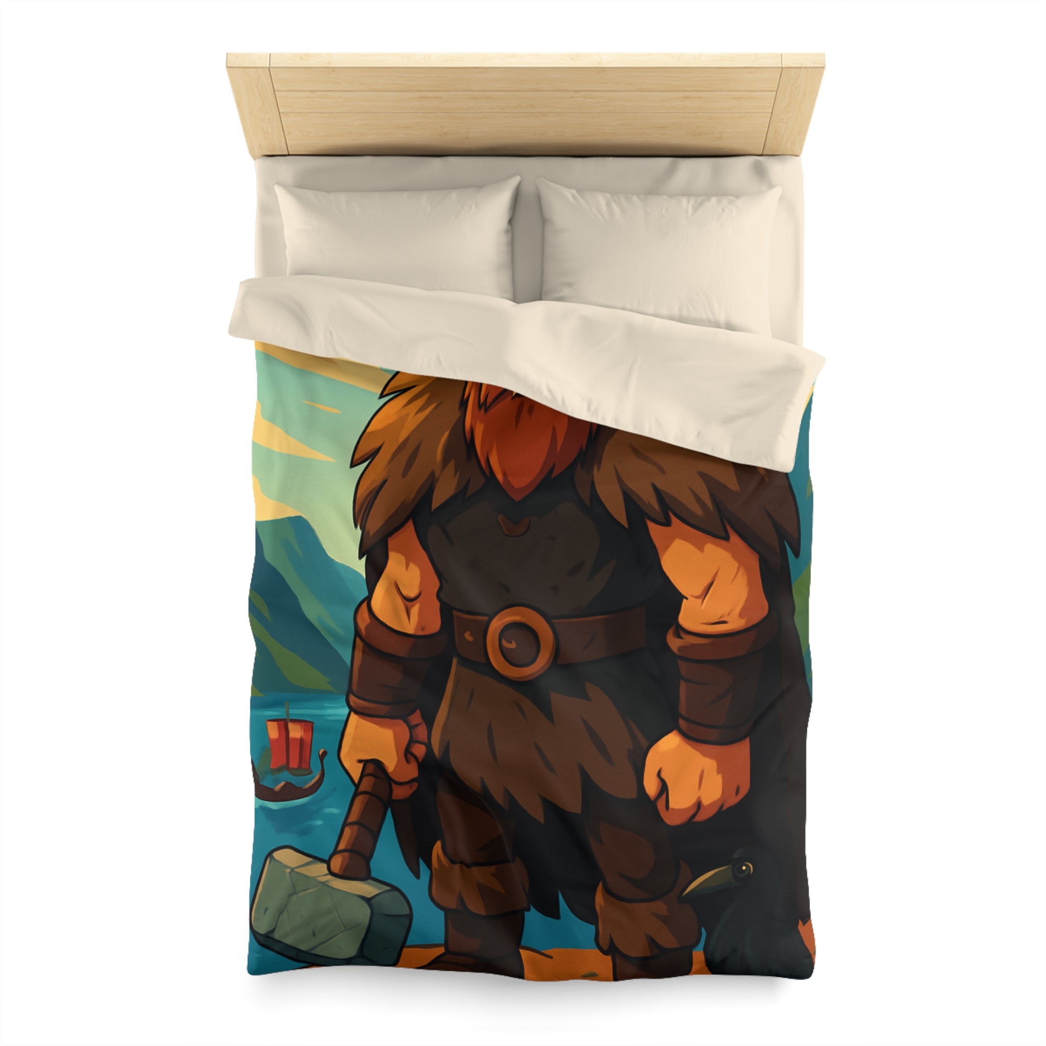 Housse de Couette Microfibre Illustration Unique Design Moderne Décoration Intérieure Raffinée