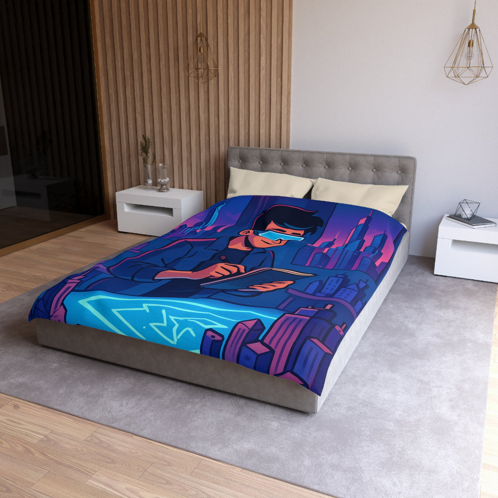 Housse de Couette Microfibre Illustration Unique Design Moderne Décoration Intérieure Raffinée