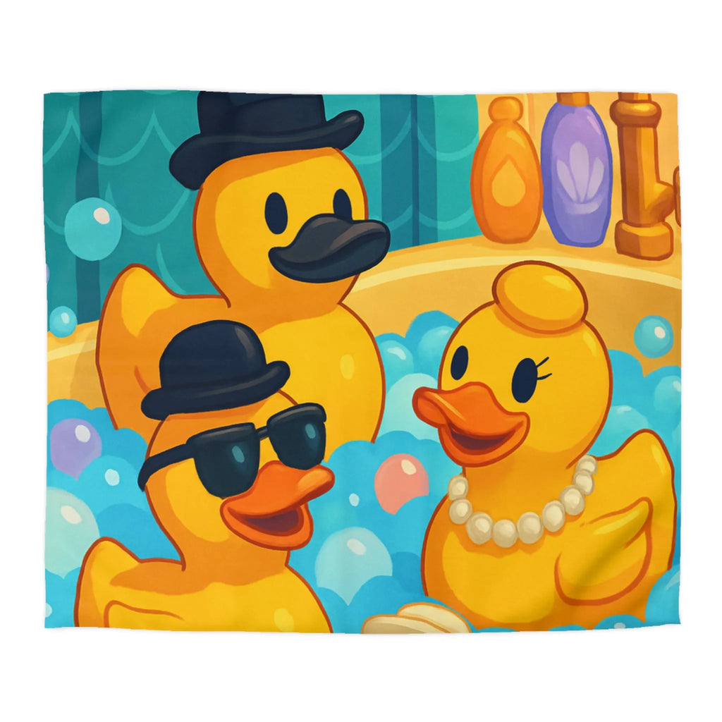 Housse de Couette Canards Amusants : Éléments Éclatants et Bain Coloré pour Chambre Enfant