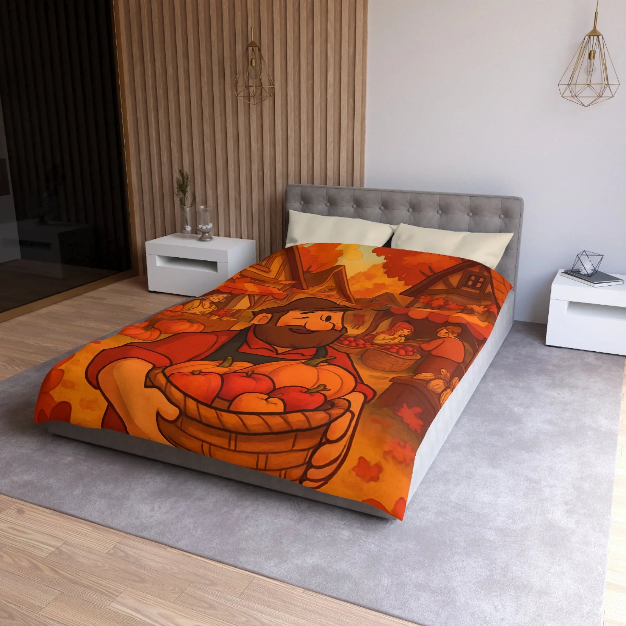 Housse de Couette Microfibre Art Graphique Contemporain Style Décoratif Chambre Tendance