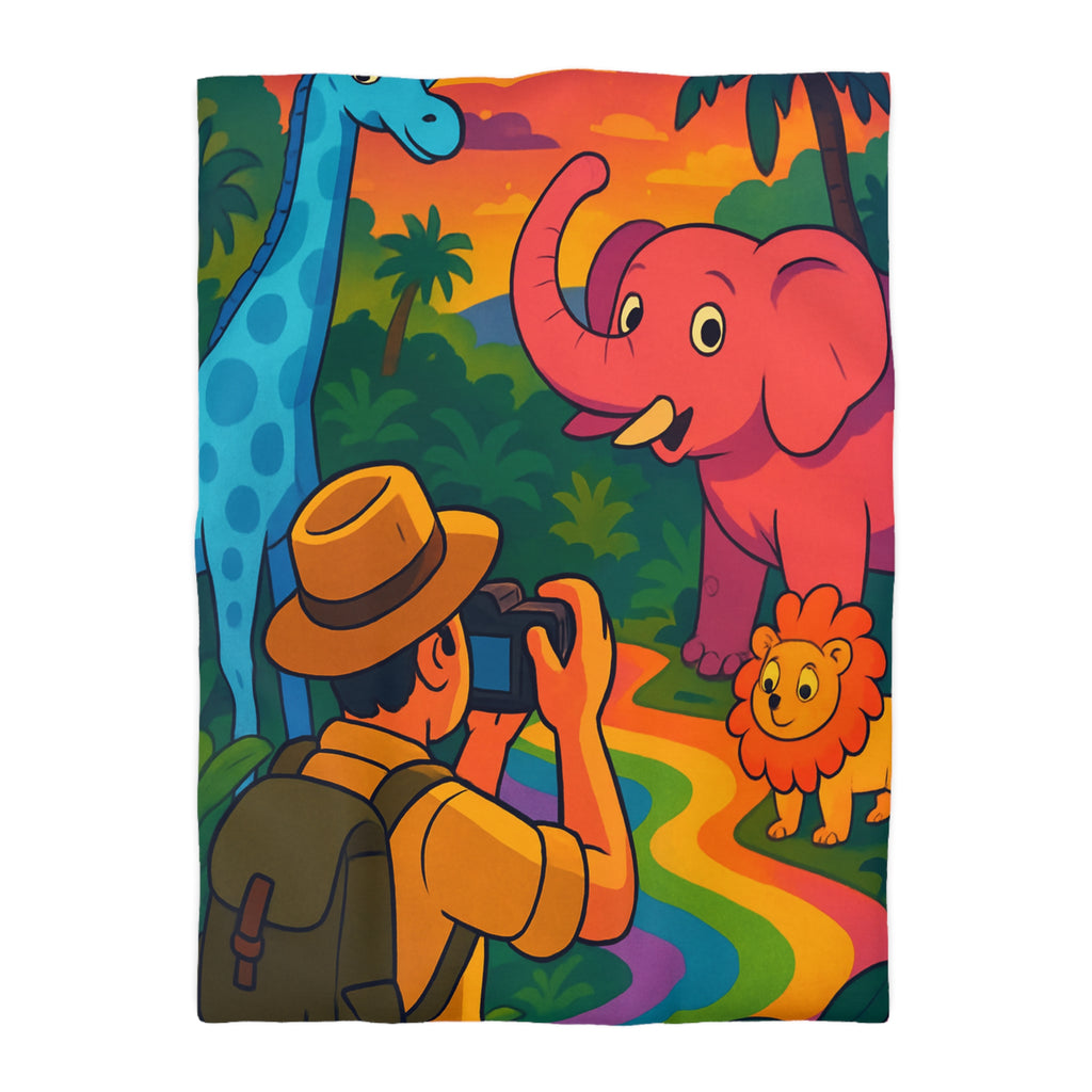 Housse de Couette Microfibre Illustration Unique Design Moderne Décoration Intérieure Raffinée