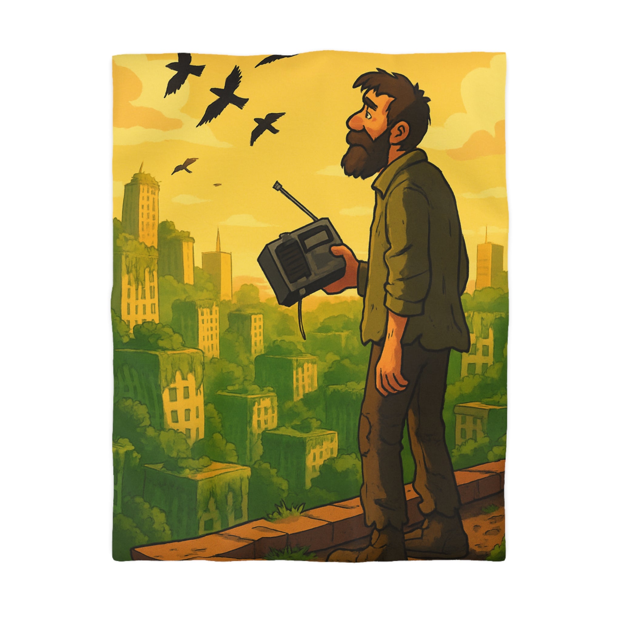 Housse de Couette Microfibre Illustration Unique Design Moderne Décoration Intérieure Raffinée